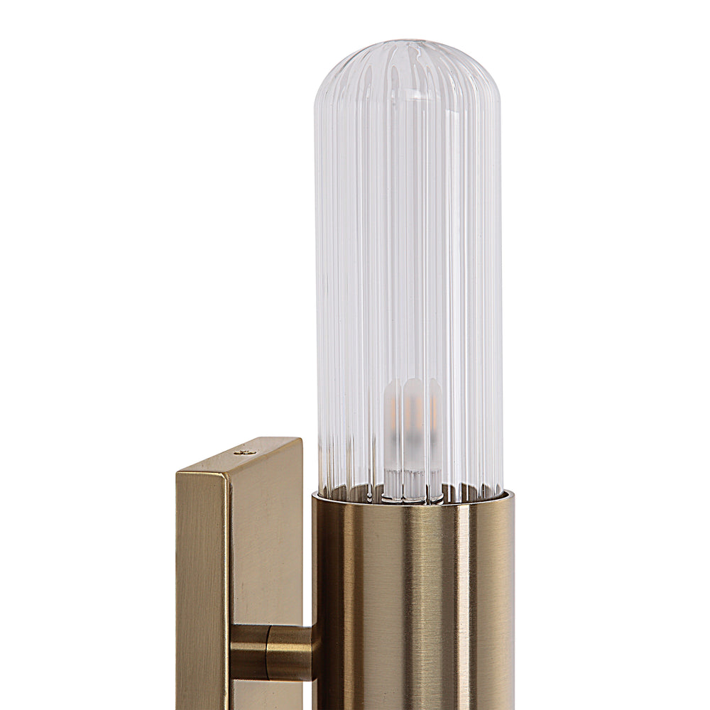 Chiara 15.75" Ribbed Clear 2-Light Wall Sconce - Detail Image - WS134
