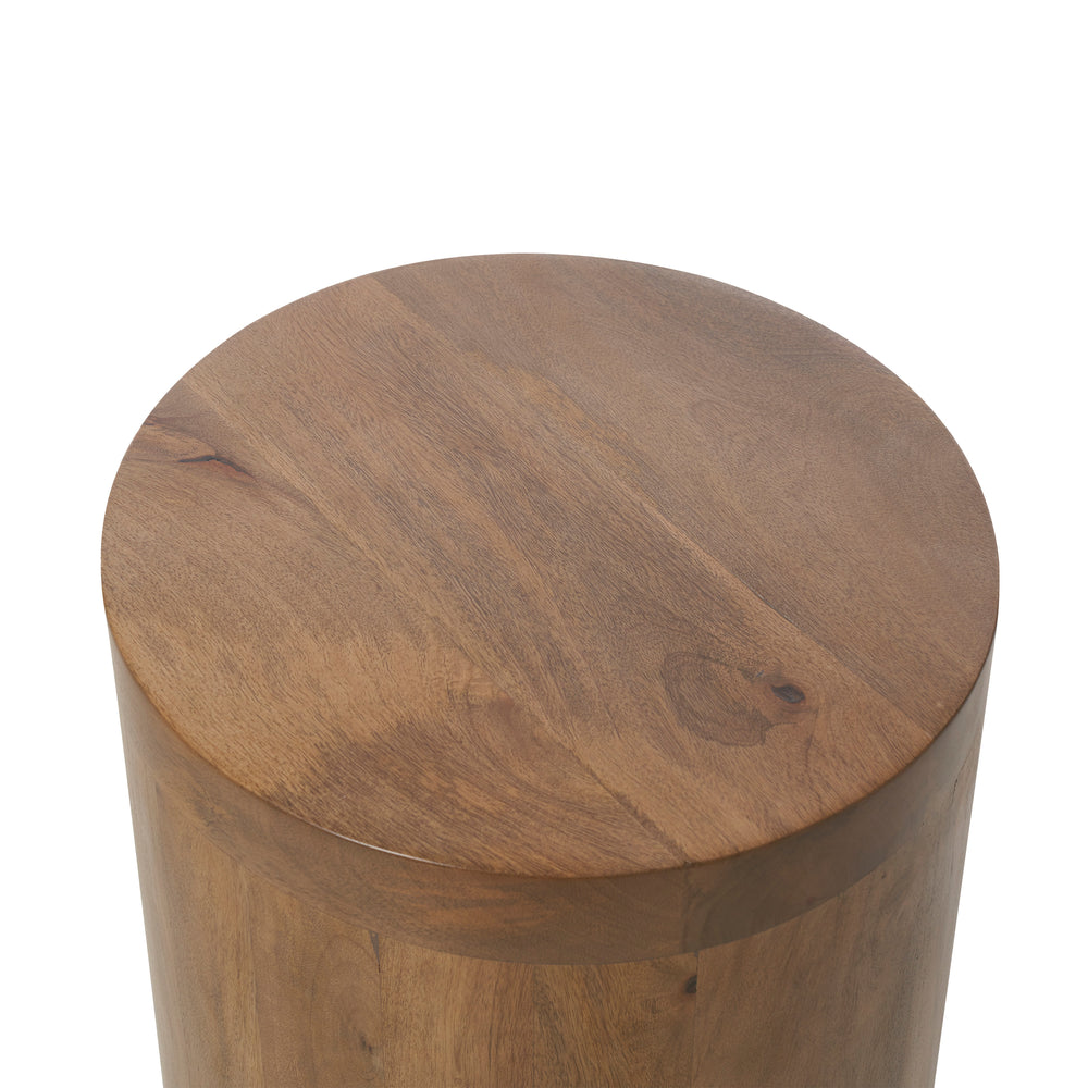 Salvatore Indoor Mango Wood Side Table, Light Brown - Detail Image - TA503