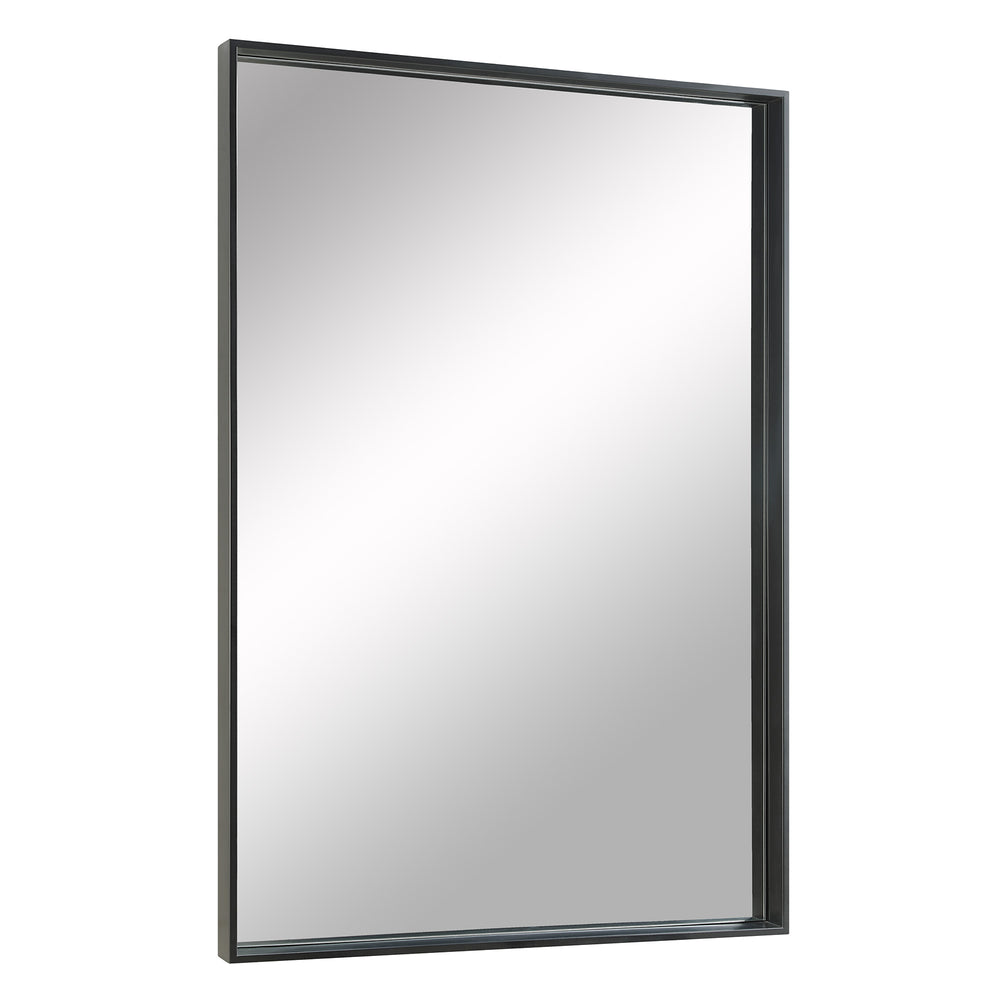 Annalise 45" Tall Rectangle Wall Mirror, Black - Angle Image - MT2536