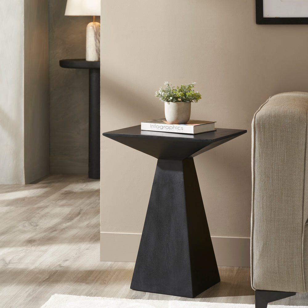 Moulin Indoor Mango Wood Side Table, Black - Lifestyle Image - TA483