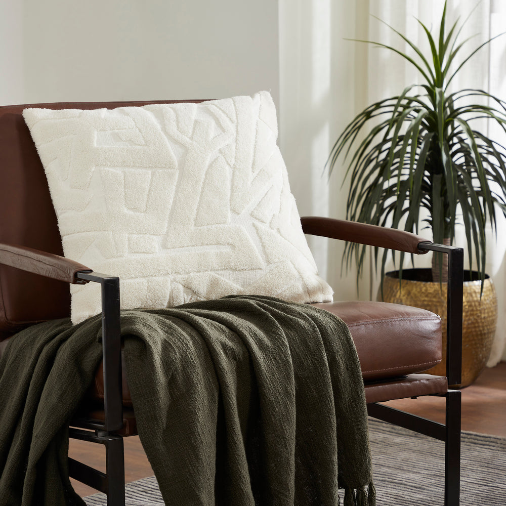 Merano 20X20 Indoor Pillow, Ivory - Lifestyle Image - PWFL1466