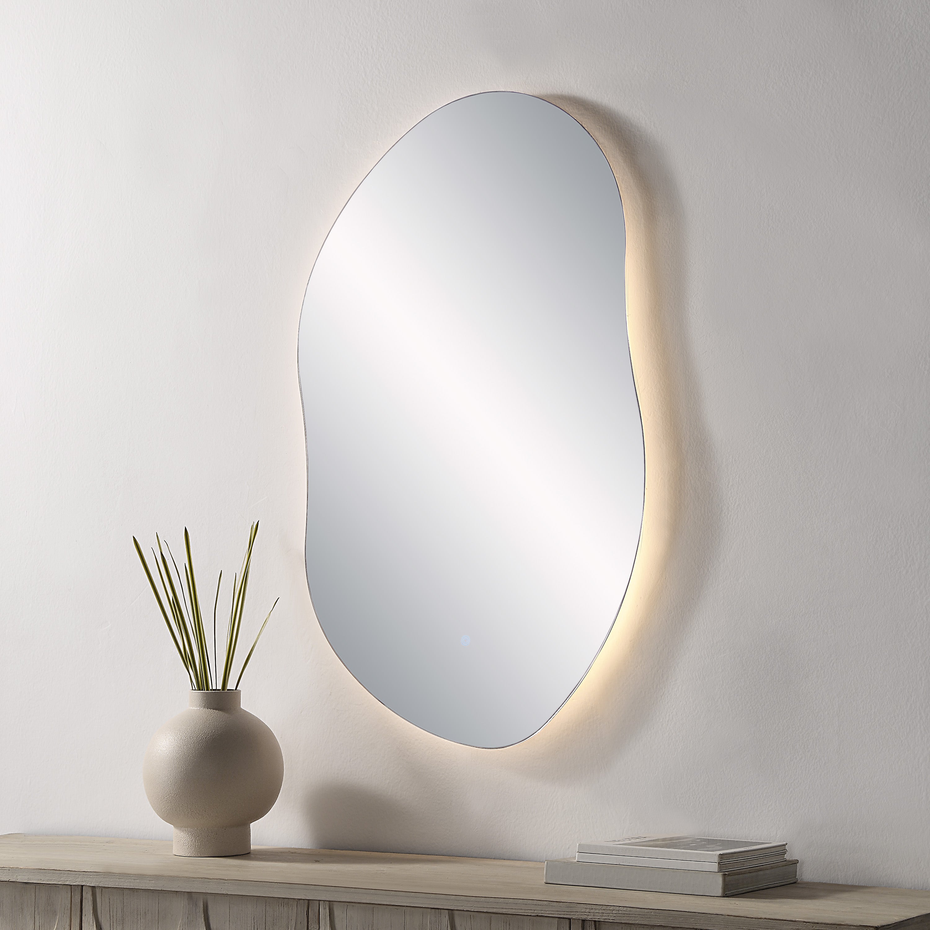Forli 45" Tall Irregular LED Mirror, Clear - Lifestyle Image - MT2569