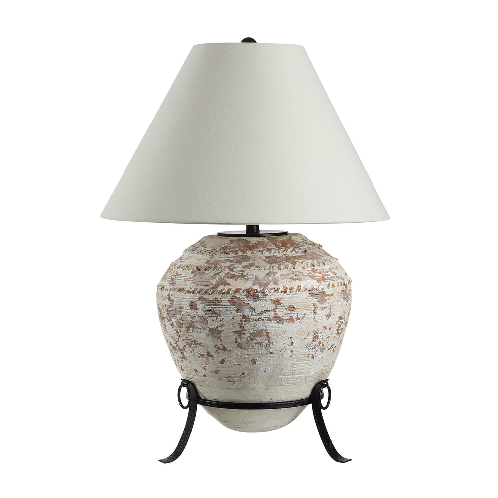 Silis 29.5" Height Table Lamps, Textured Ceramic (Off White And Brown) - Additional Image 3 - LPT1375EV