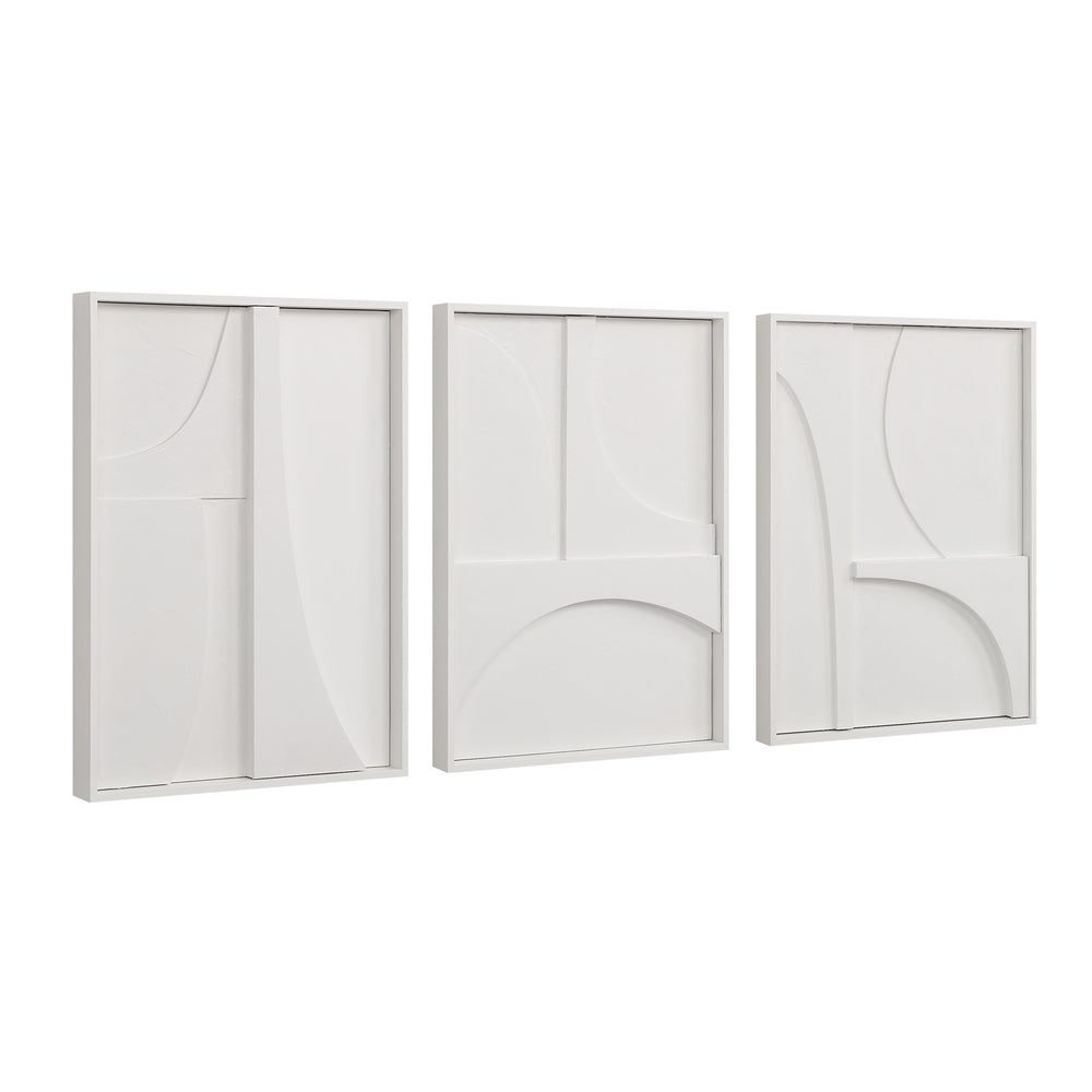 Marsh 18" Wide Wall Decor, Matte White - Angle Image - W6756