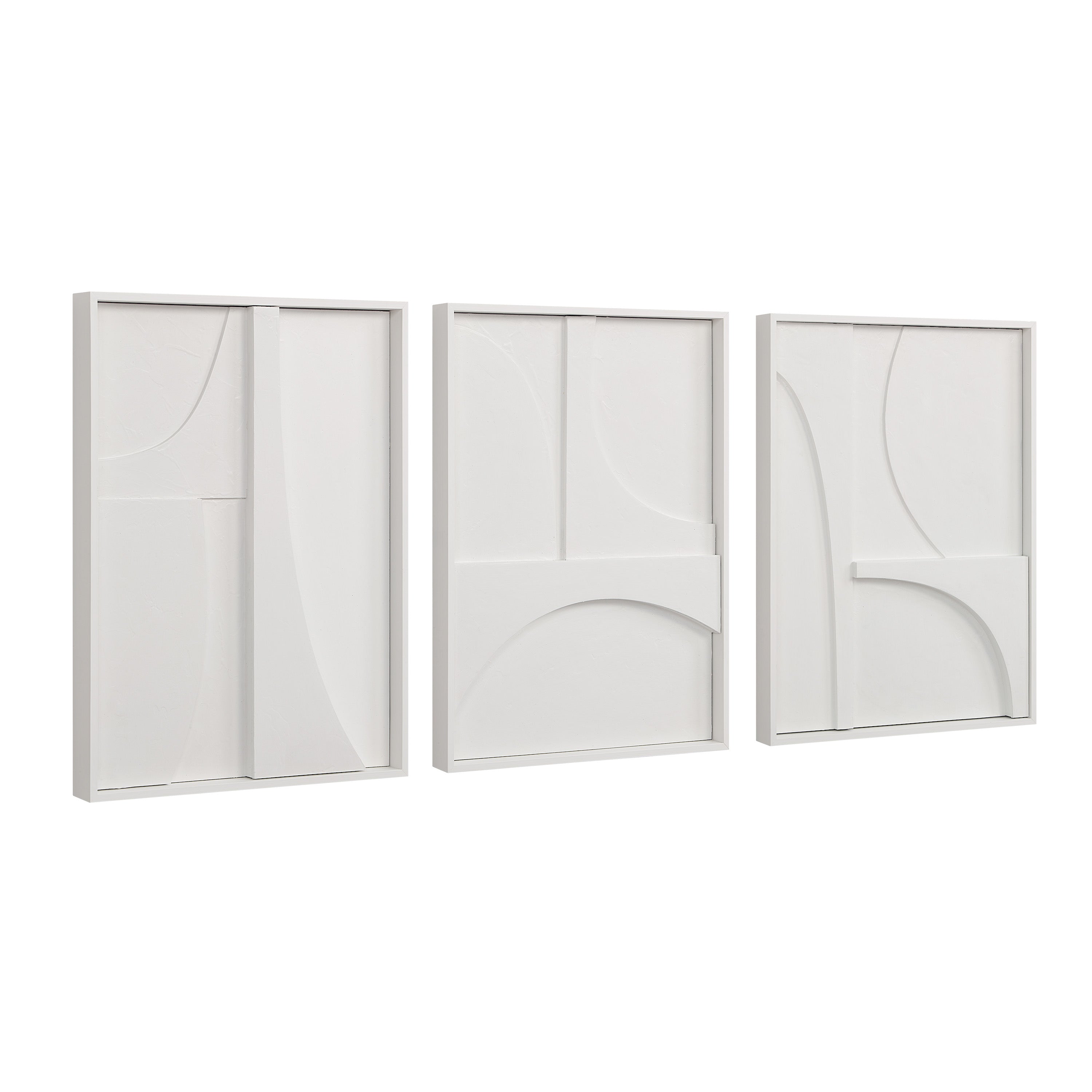 Marsh 18" Wide Wall Decor, Matte White - Angle Image - W6756