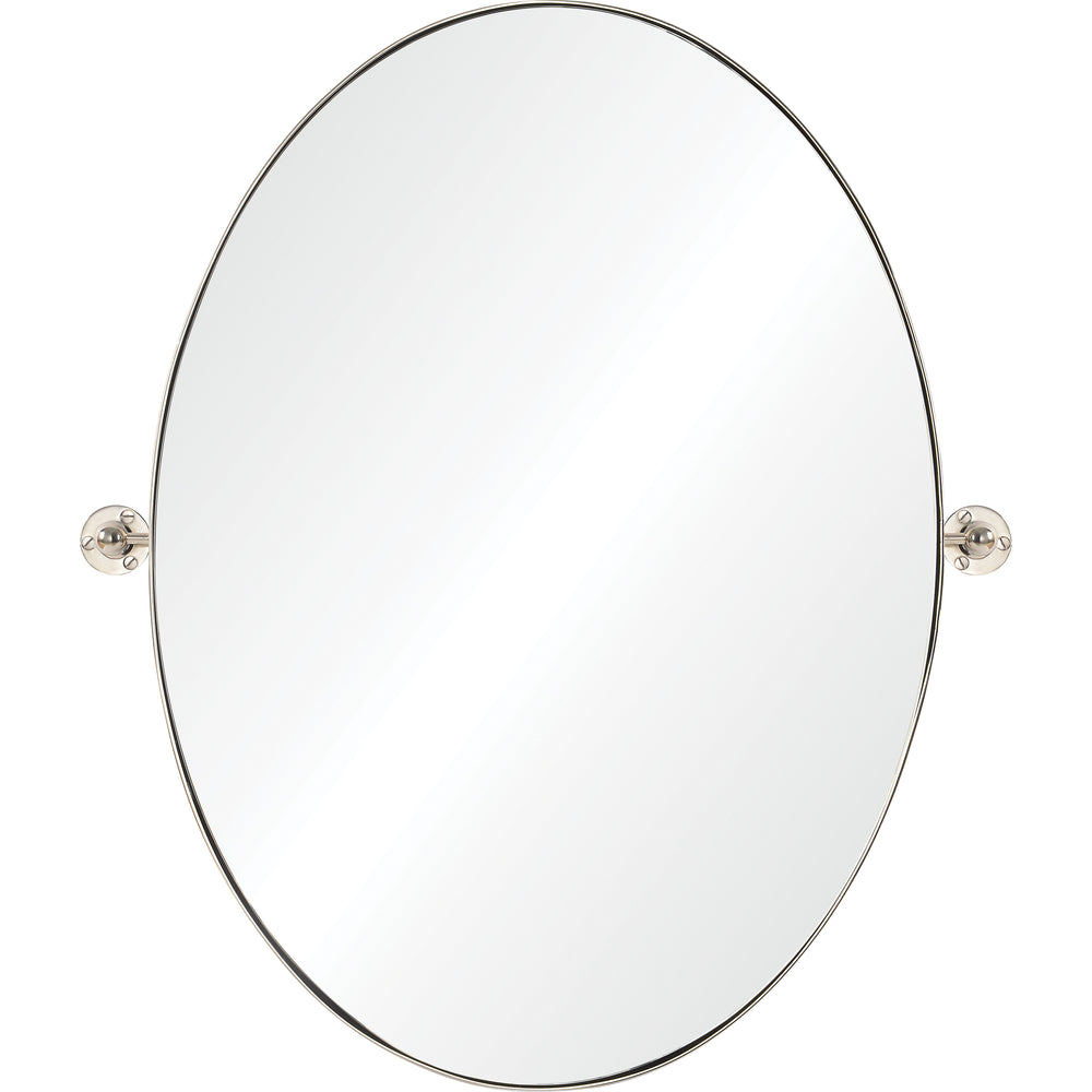 Azalea 24" Tall Oval Wall Mirror, Grey - Main Image - MT2353
