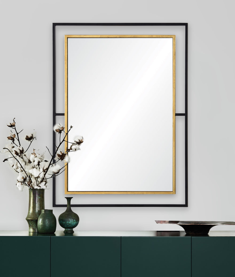 Gray 38" Tall Rectangle Wall Mirror, Yellow - Additional Images - MT2244