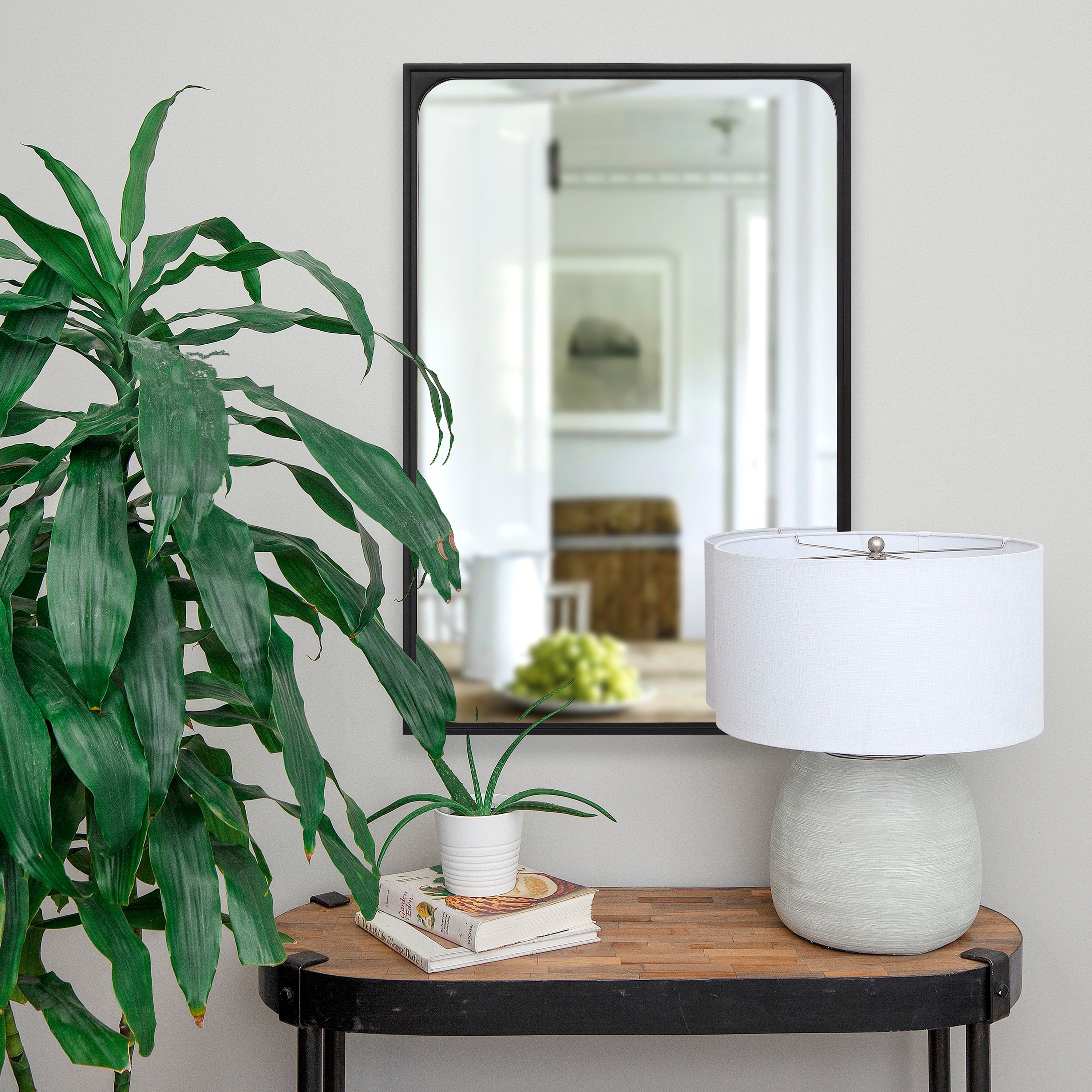 Sorella 36" Tall Rectangle Wall Mirror, Black - Lifestyle Image - MT2151
