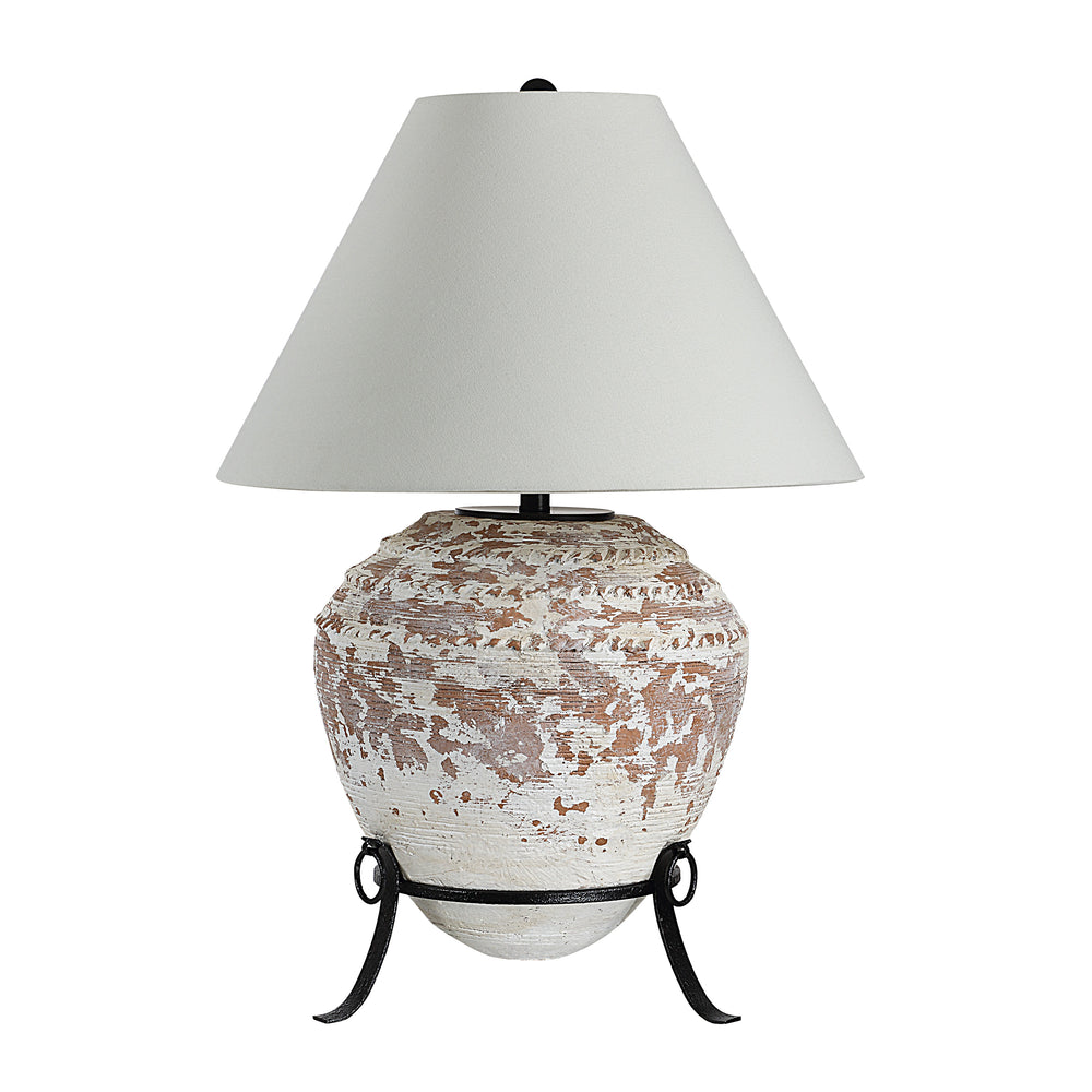 Silis 29.5" Height Table Lamps, Textured Ceramic (Off White And Brown) - Angle Image - LPT1375EV