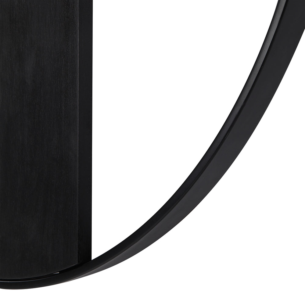 Romy Indoor Iron Wall Clock, Matte Black - Detail Image - CL256