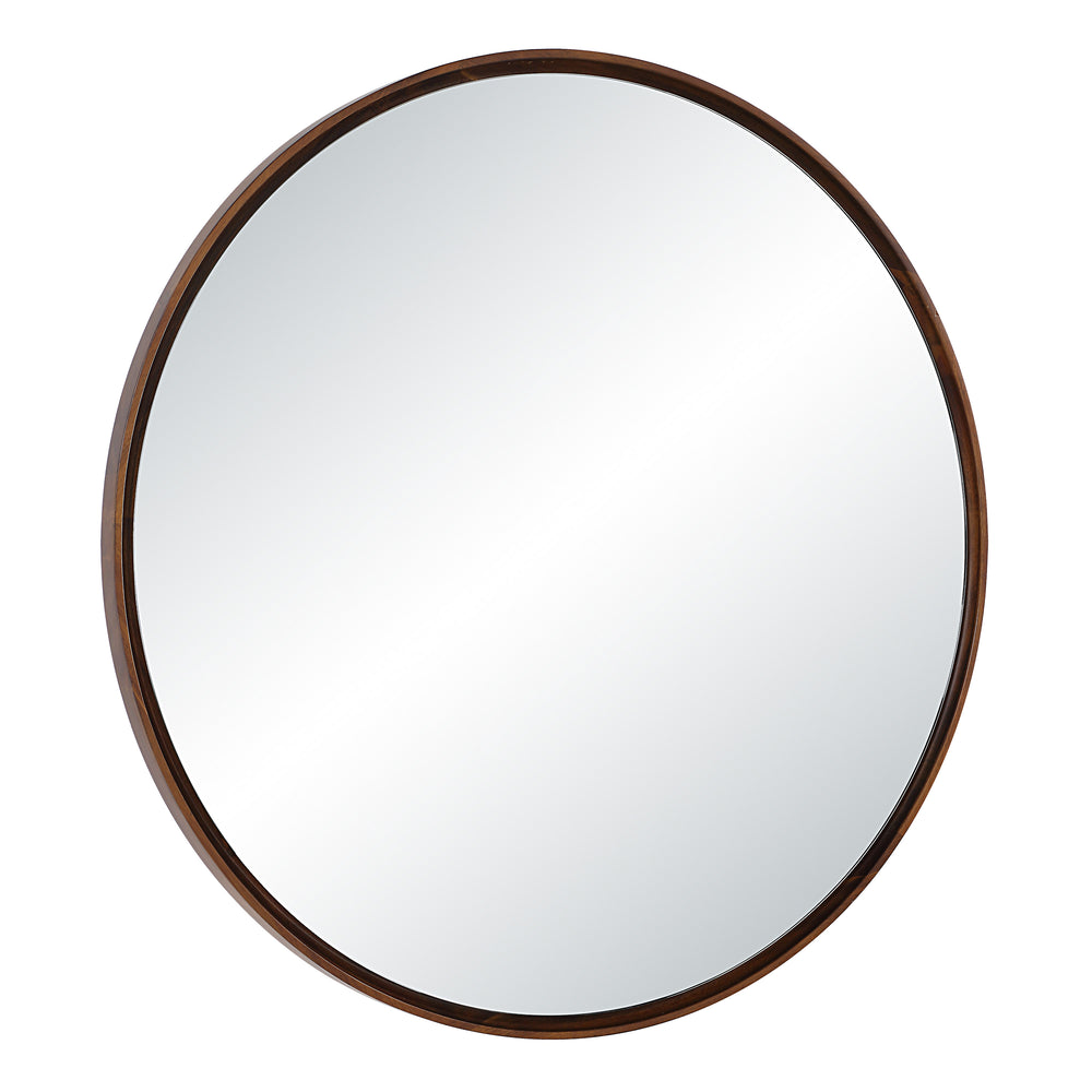Cabiria 36" H x 36" W Wall Mirror, Brown - Angle Image - MT2745