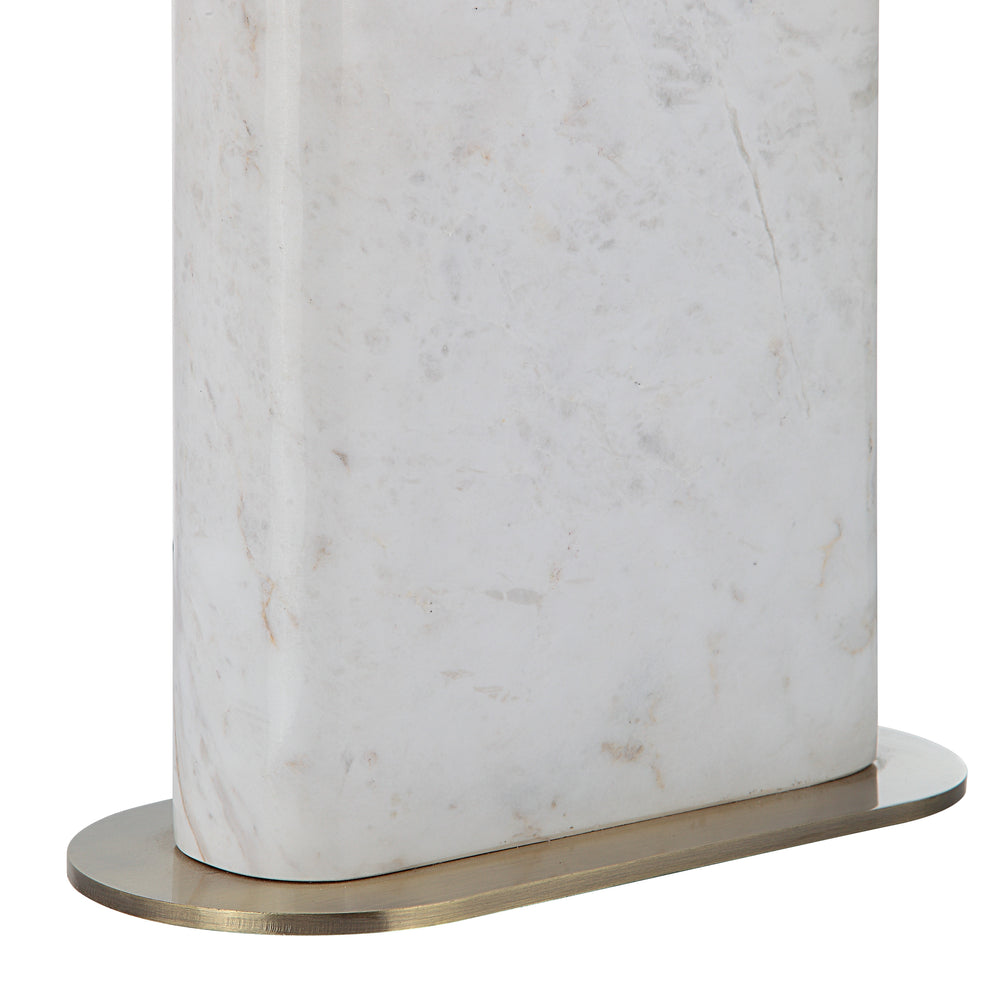 Irisa 27" Tall Plated Antique Brushed Brass Iron Table Lamp with Drum Linen Shade - Detail Image - LPT1258