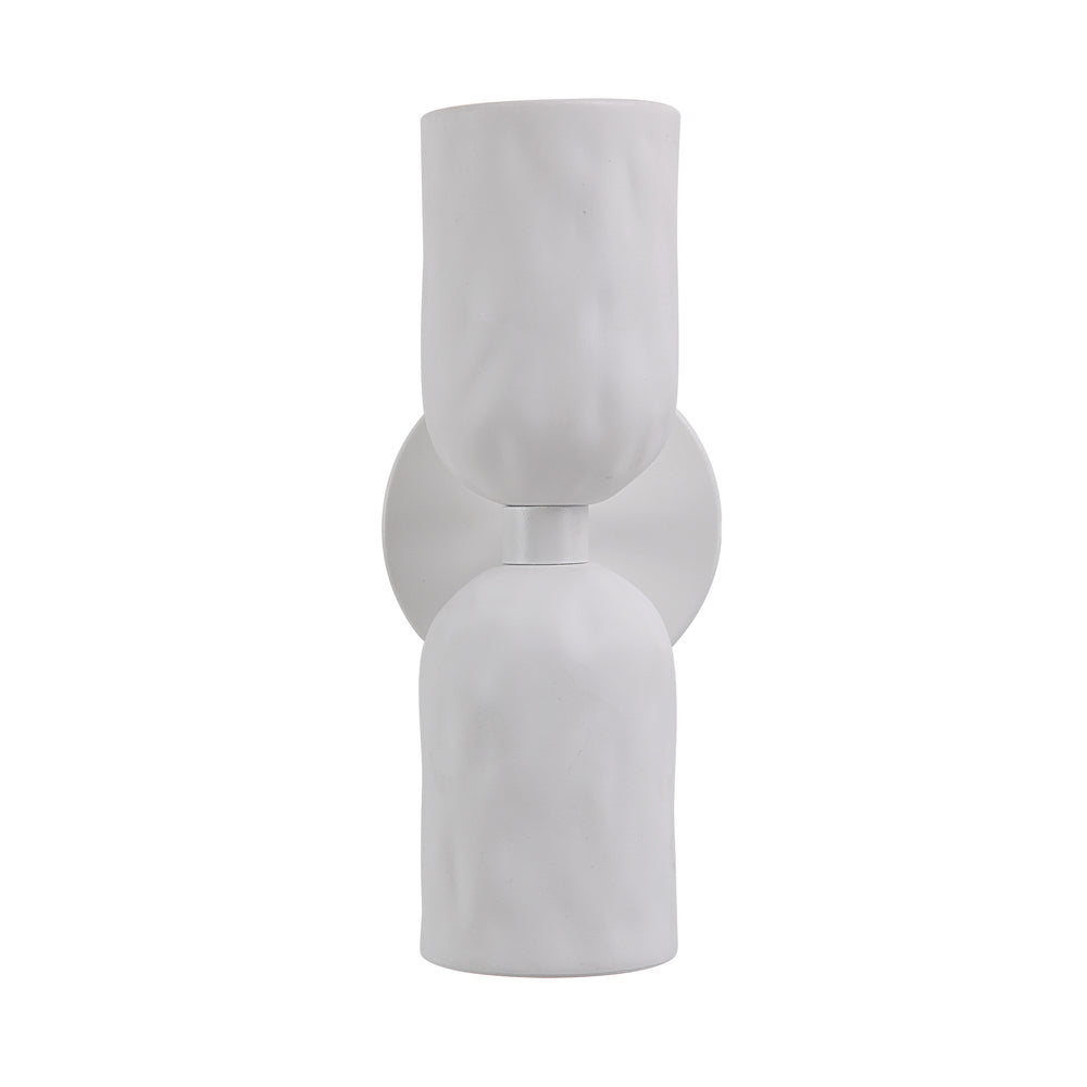 Akira 11.2" Off-White 2-Light Wall Sconce - Angle Image - WS140