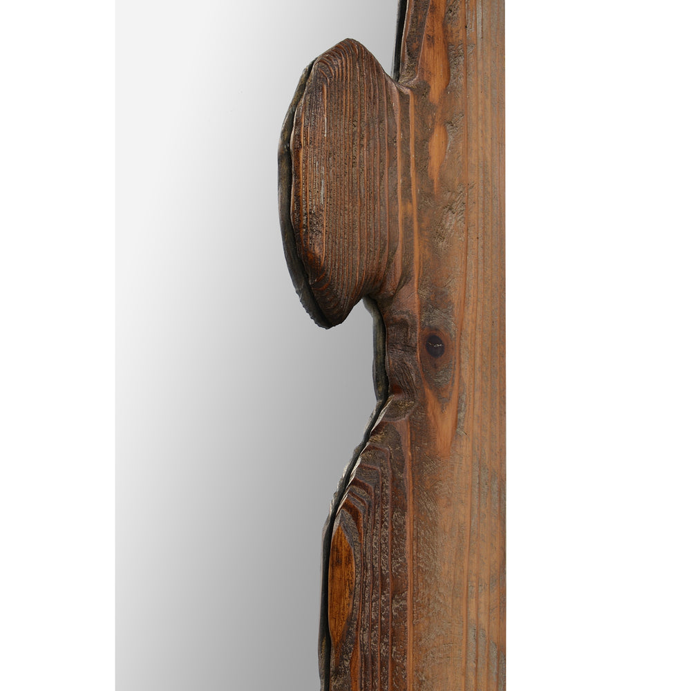 Connix 50" Tall Rectangle Wall Mirror, Brown - Detail Image - MT2385