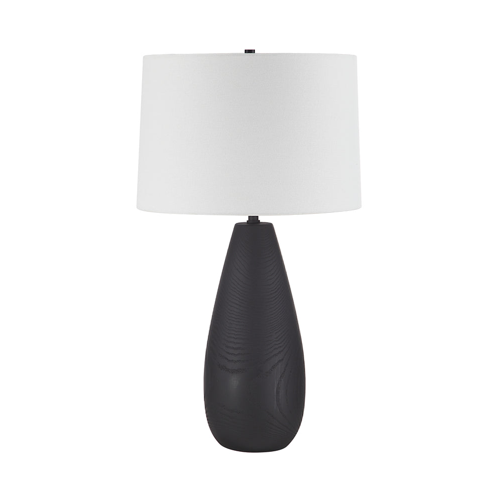 Tala 30" Tall Powder Coated Matte Black Iron Table Lamp with Tapered Linen Shade - Main Image - LPT1261