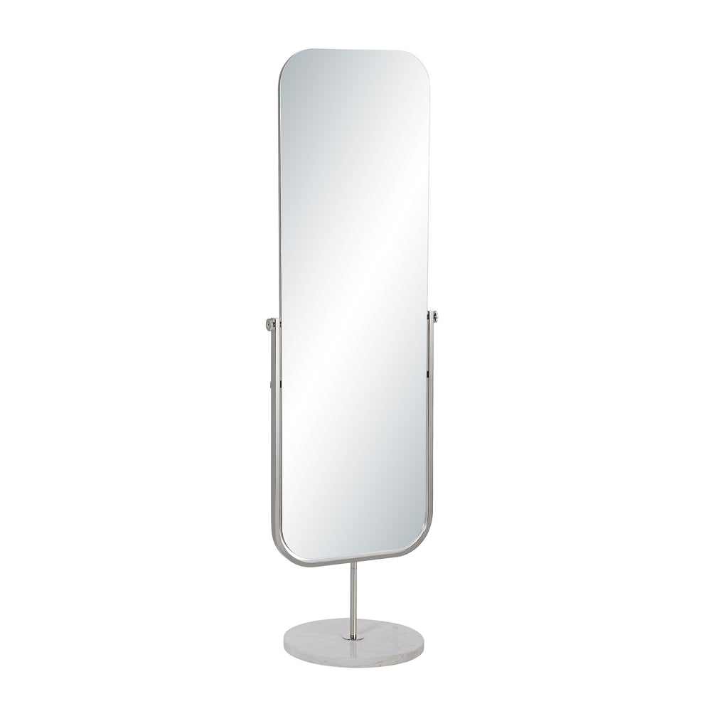 Mandra 66" H x 21" W Wall Mirror, Silver - Angle Image - MT2732
