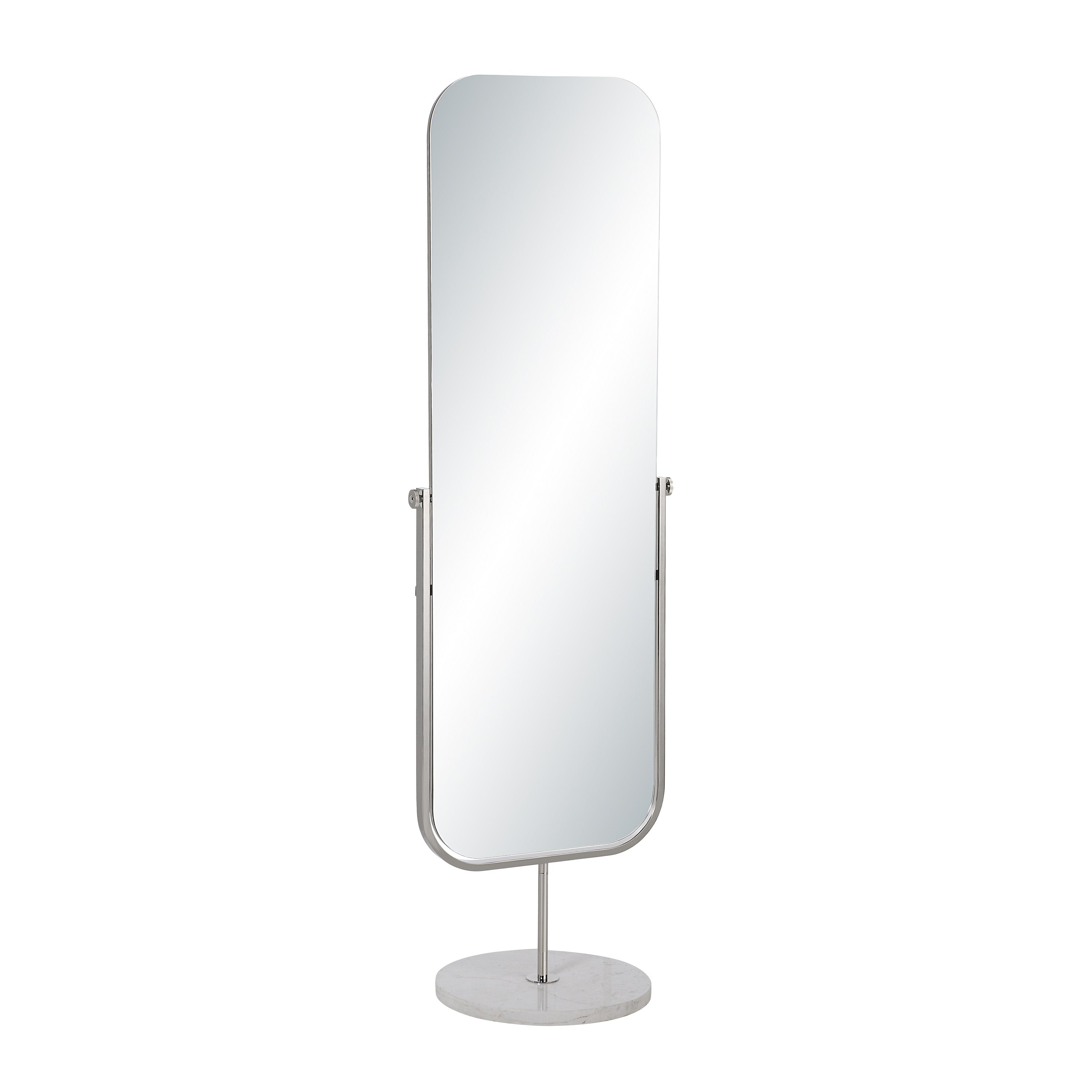 Mandra 66" H x 21" W Wall Mirror, Silver - Angle Image - MT2732
