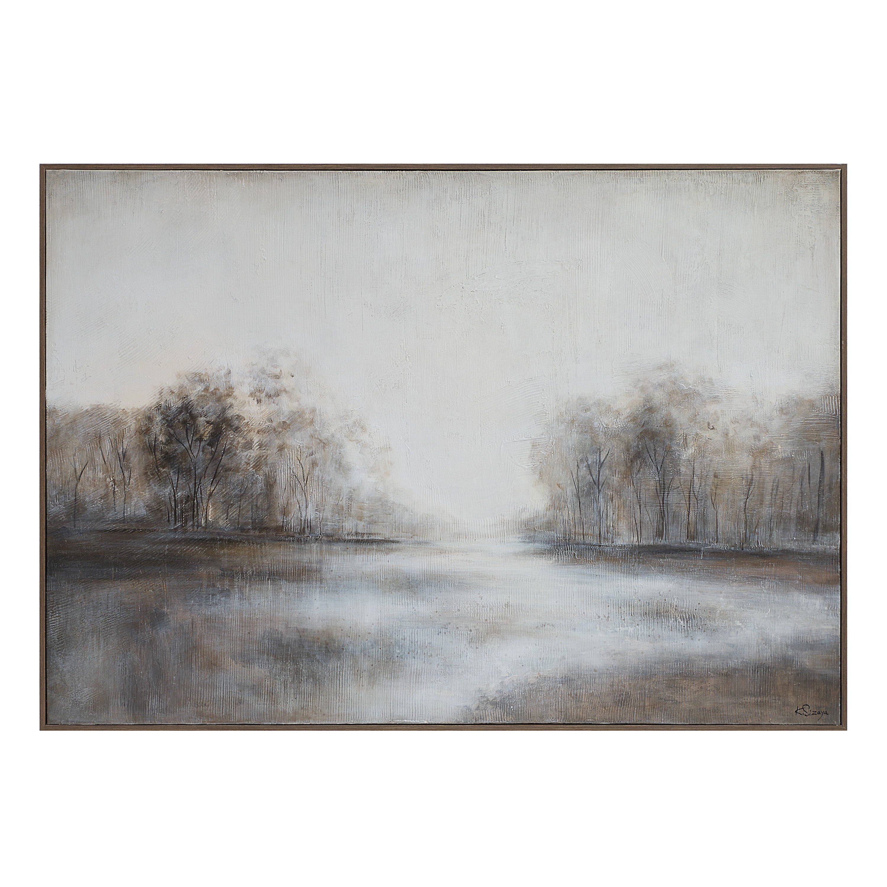 Country 60" Wide Canvas Art, White, Grey, Beige - Main Image - OL2176