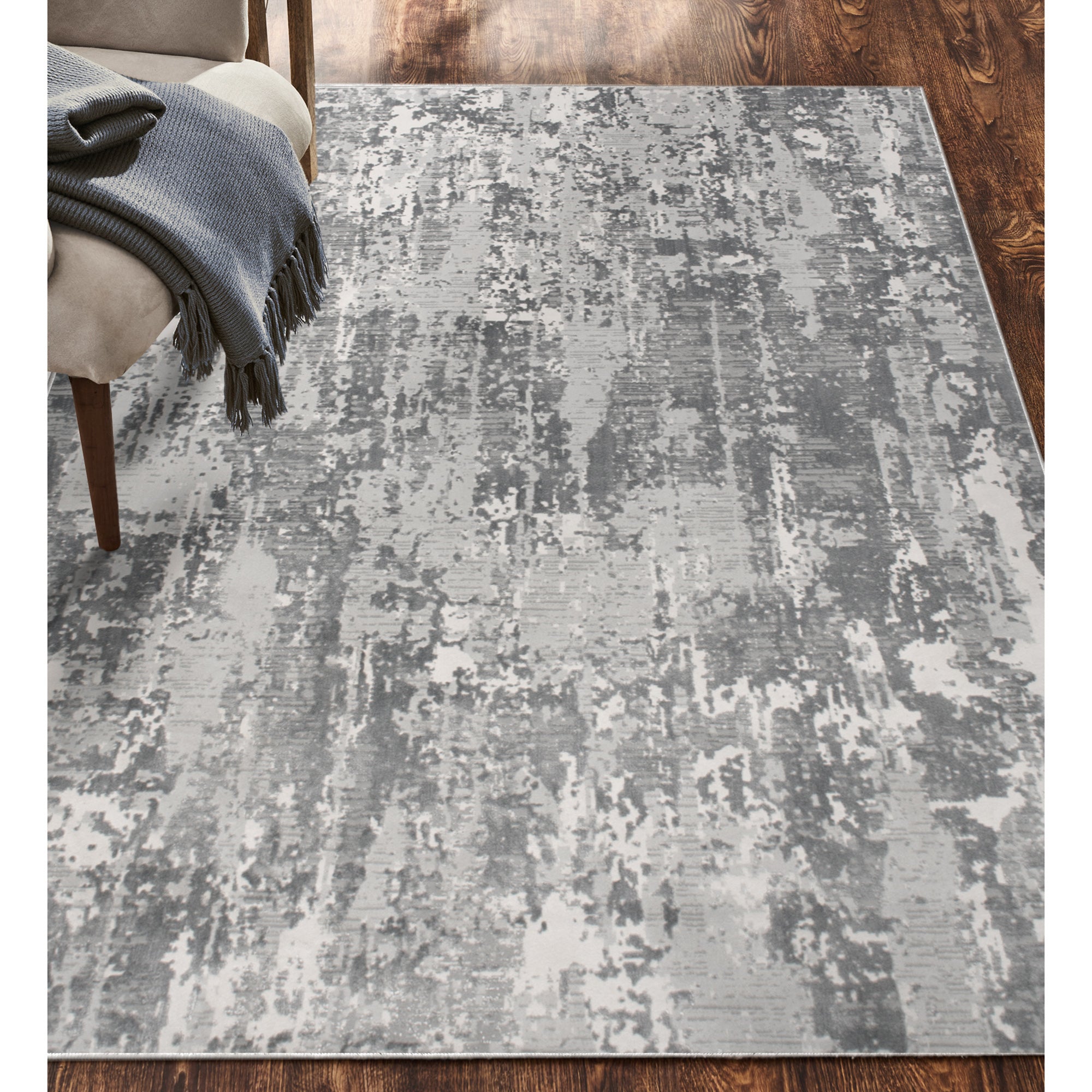 Ariella 7'10 x 10'2 Power loomed Indoor Rug, Grey - Additional Image 3 - RARI-17276-810