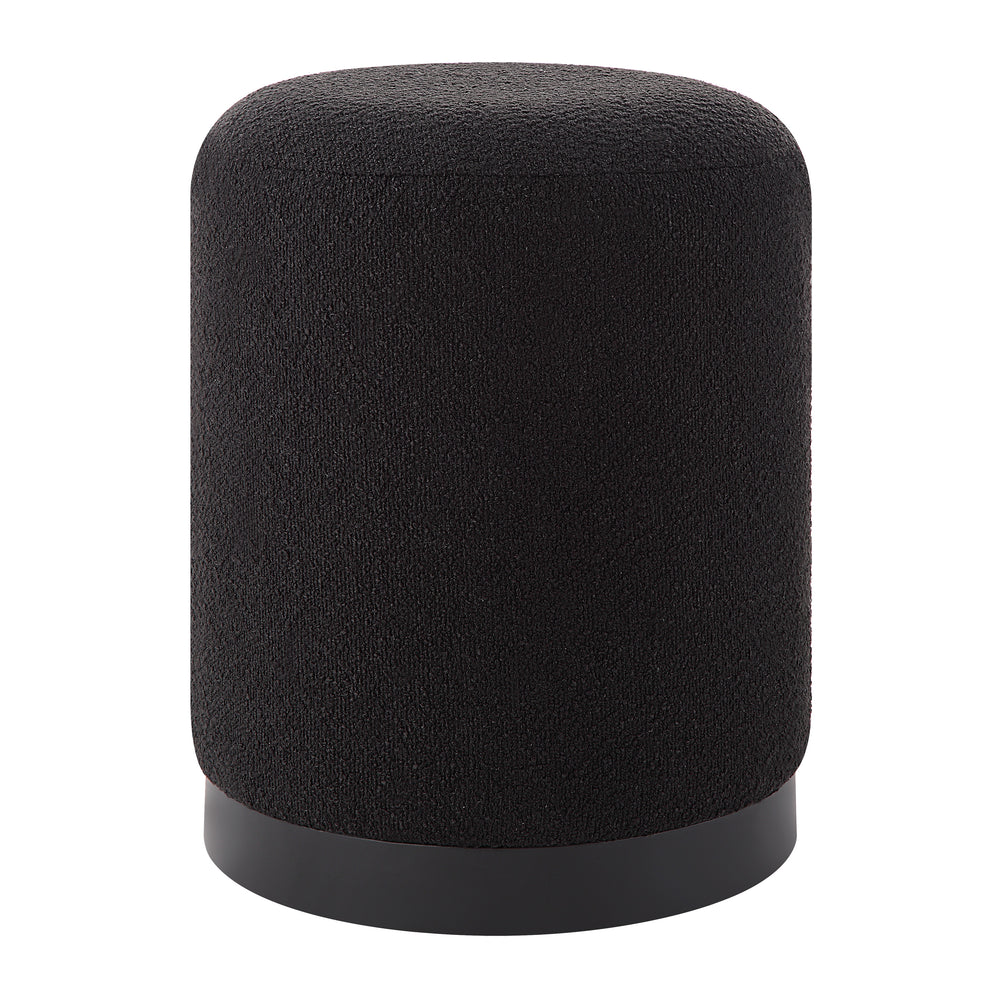 Castillo Indoor Boucle Ottoman, Black - Main Image - CHA092
