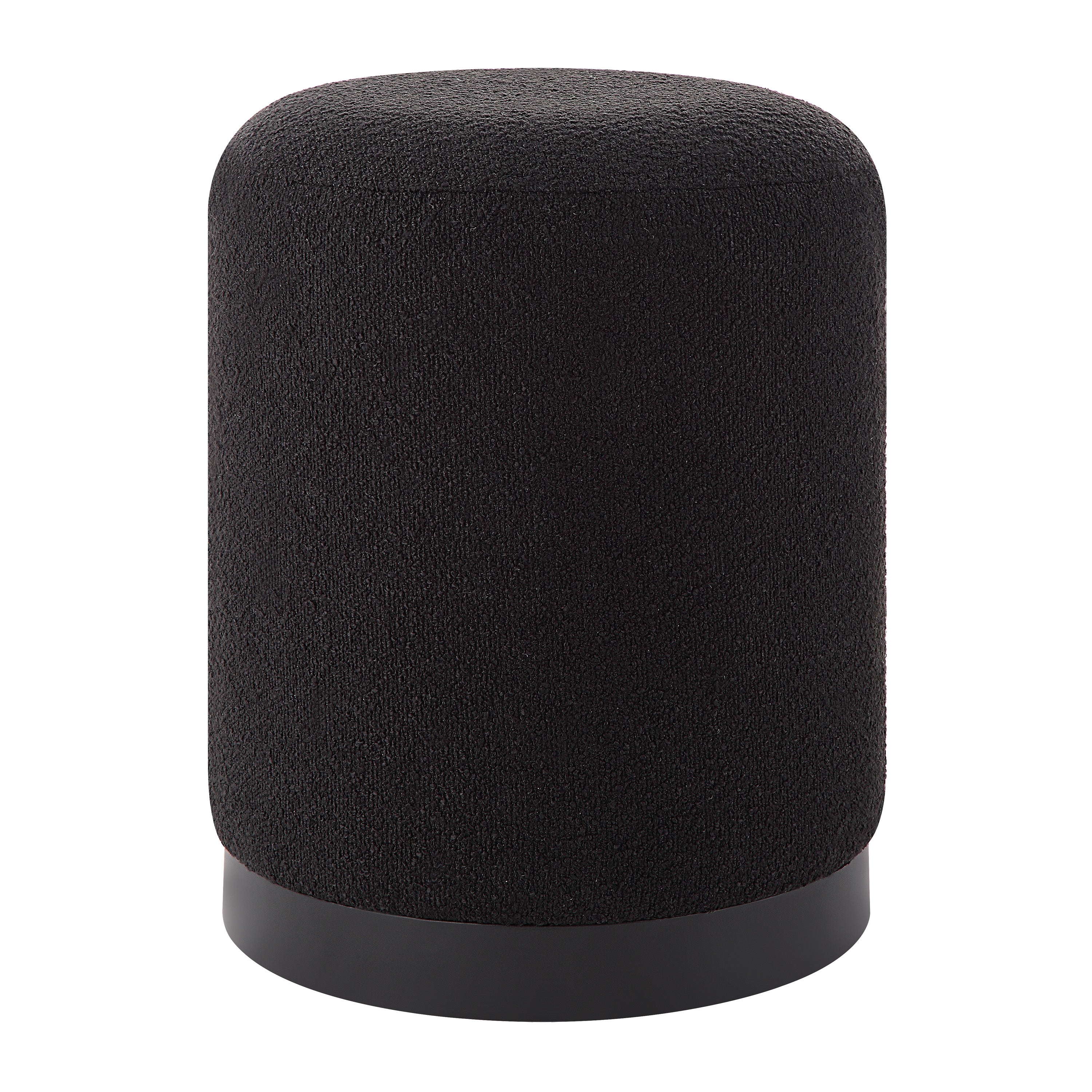 Castillo Indoor Boucle Ottoman, Black - Main Image - CHA092