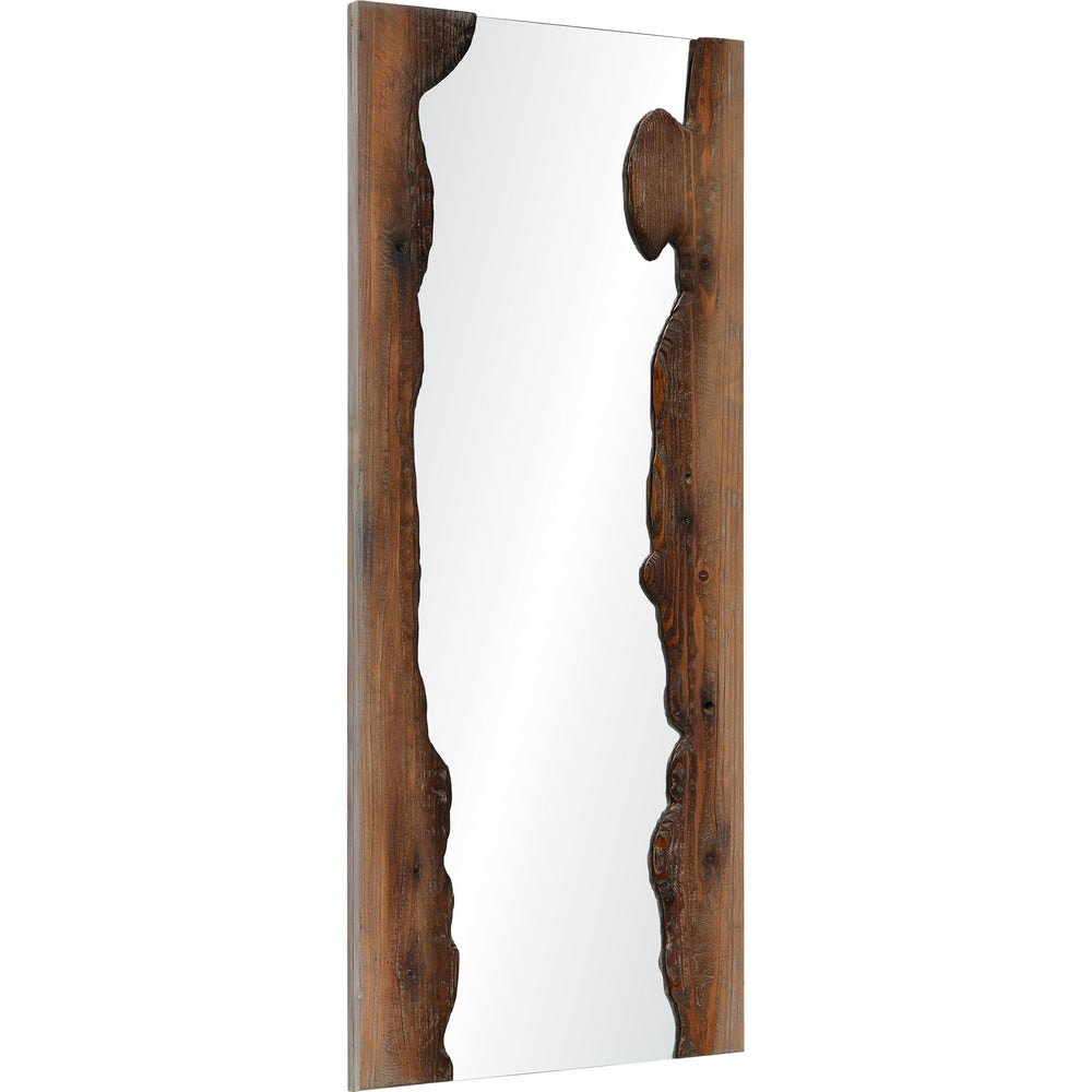 Connix 50" Tall Rectangle Wall Mirror, Brown - Angle Image - MT2385