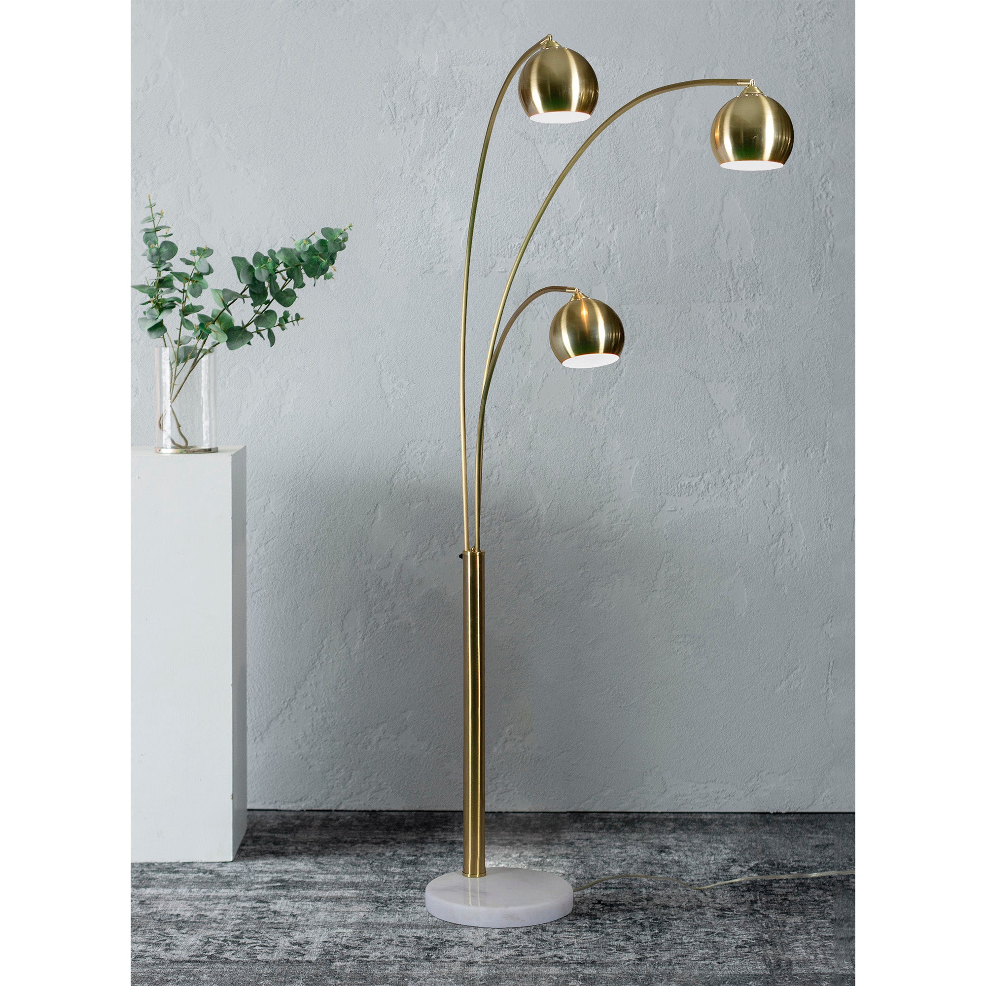 Dorset 83" Length Floor lamp, Satin Brass - Lifestyle Image - LPF3072