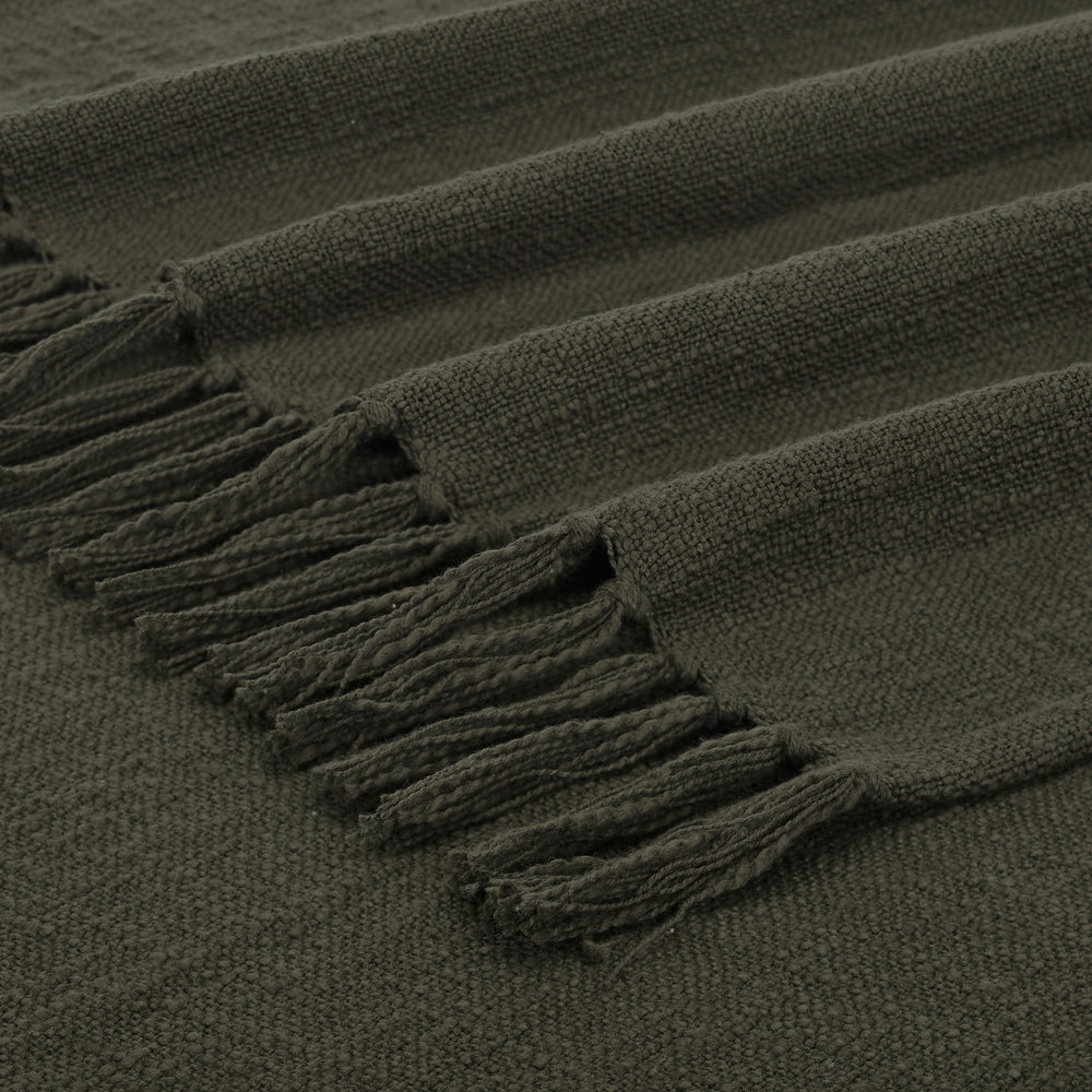 Chalamet 70X50 Throw, Olive - Additional Image 2 - THR1016