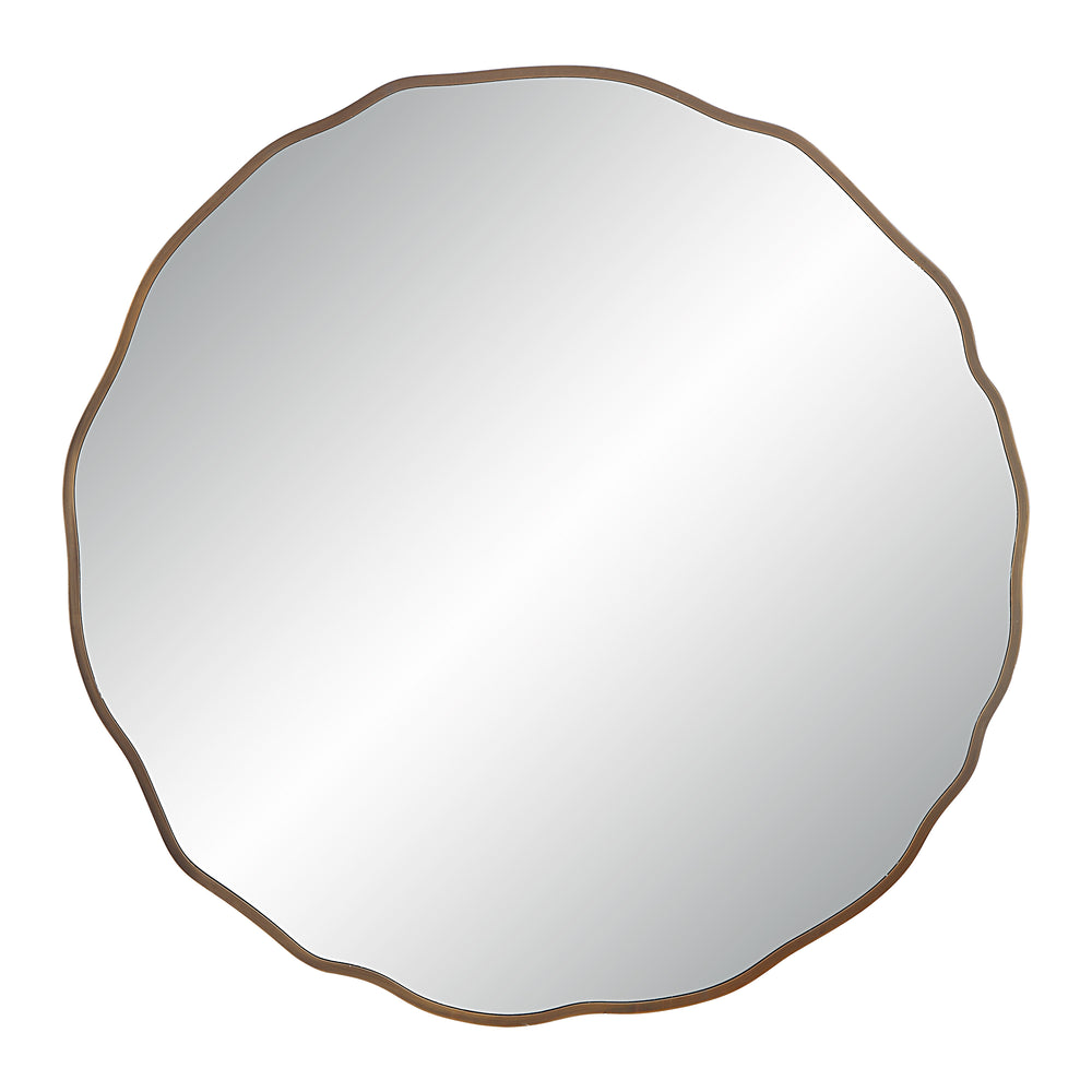 Bern 40" Tall Round Irregular Mirror, Antique Brushed Brass - Main Image - MT2634