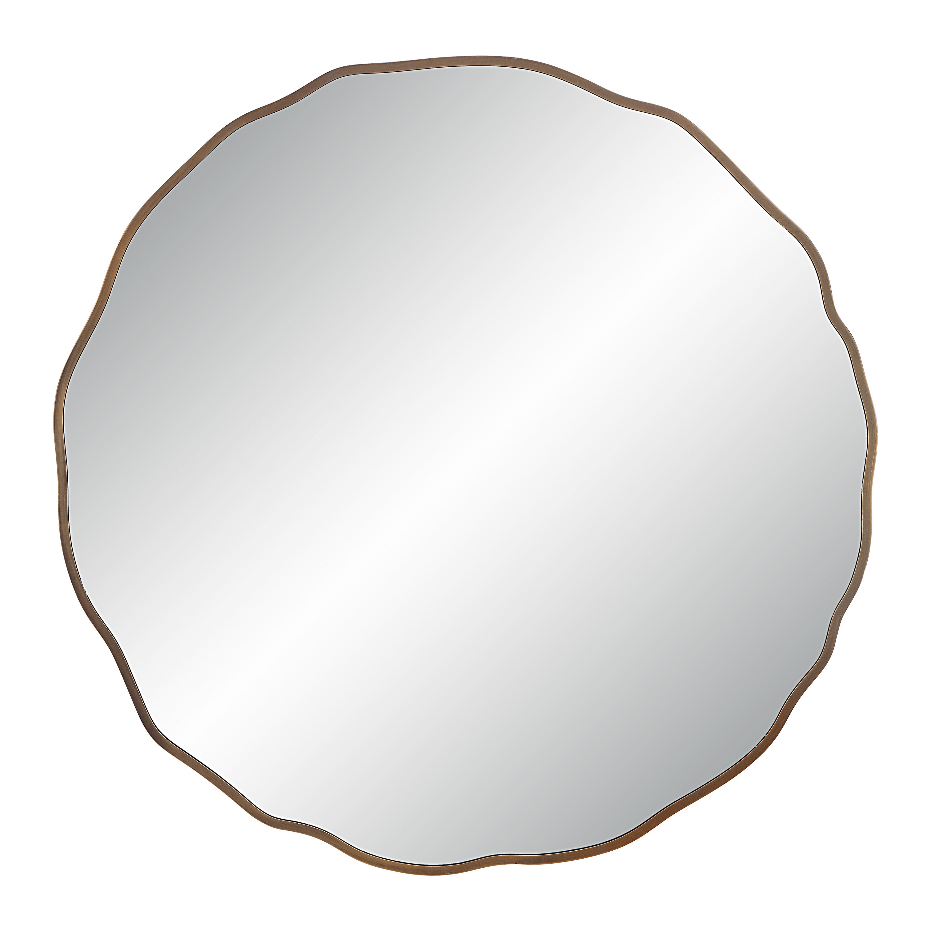 Bern 40" Tall Round Irregular Mirror, Antique Brushed Brass - Main Image - MT2634