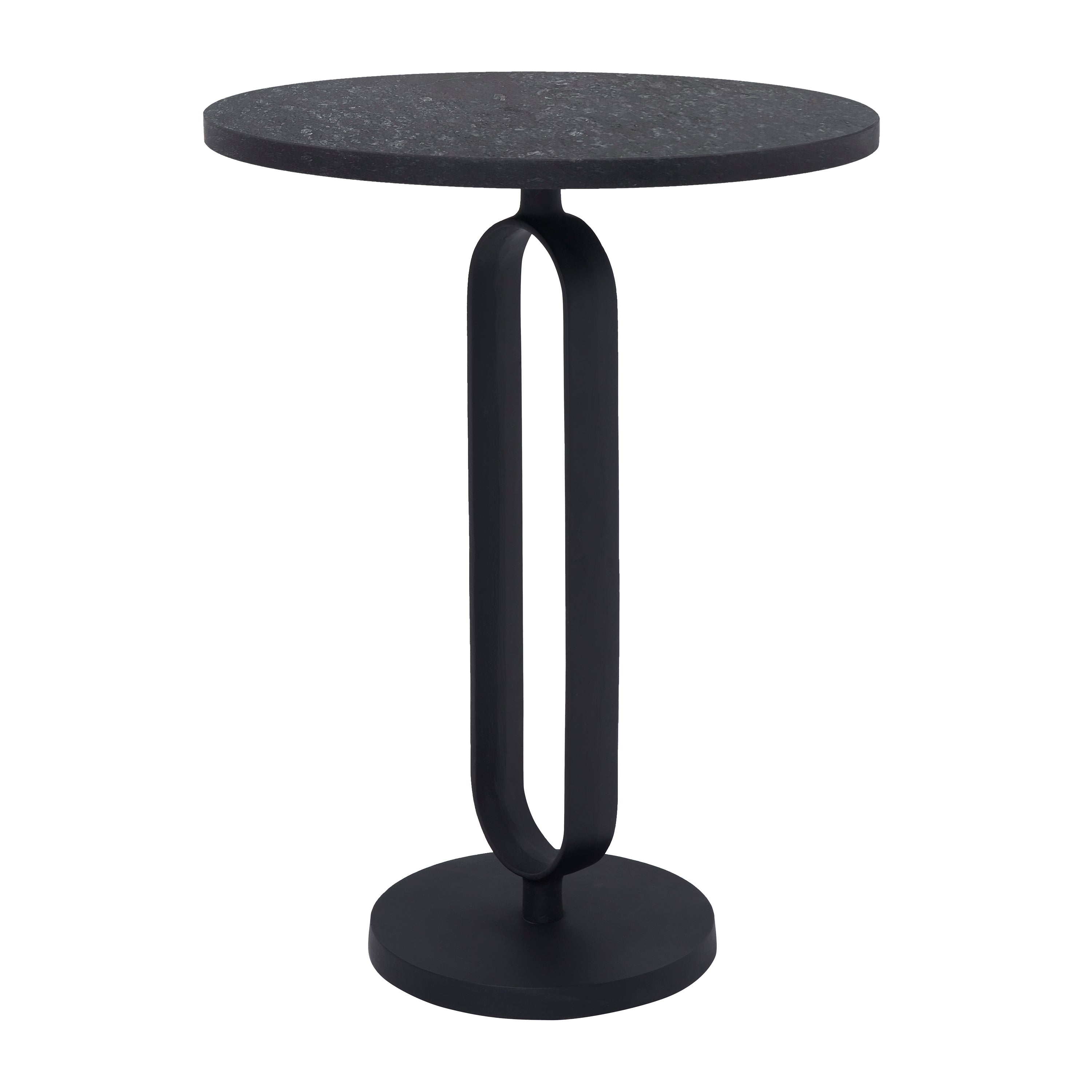 Eryx Indoor Cast Aluminum Side Table, Matte Black - Angle Image - TA472