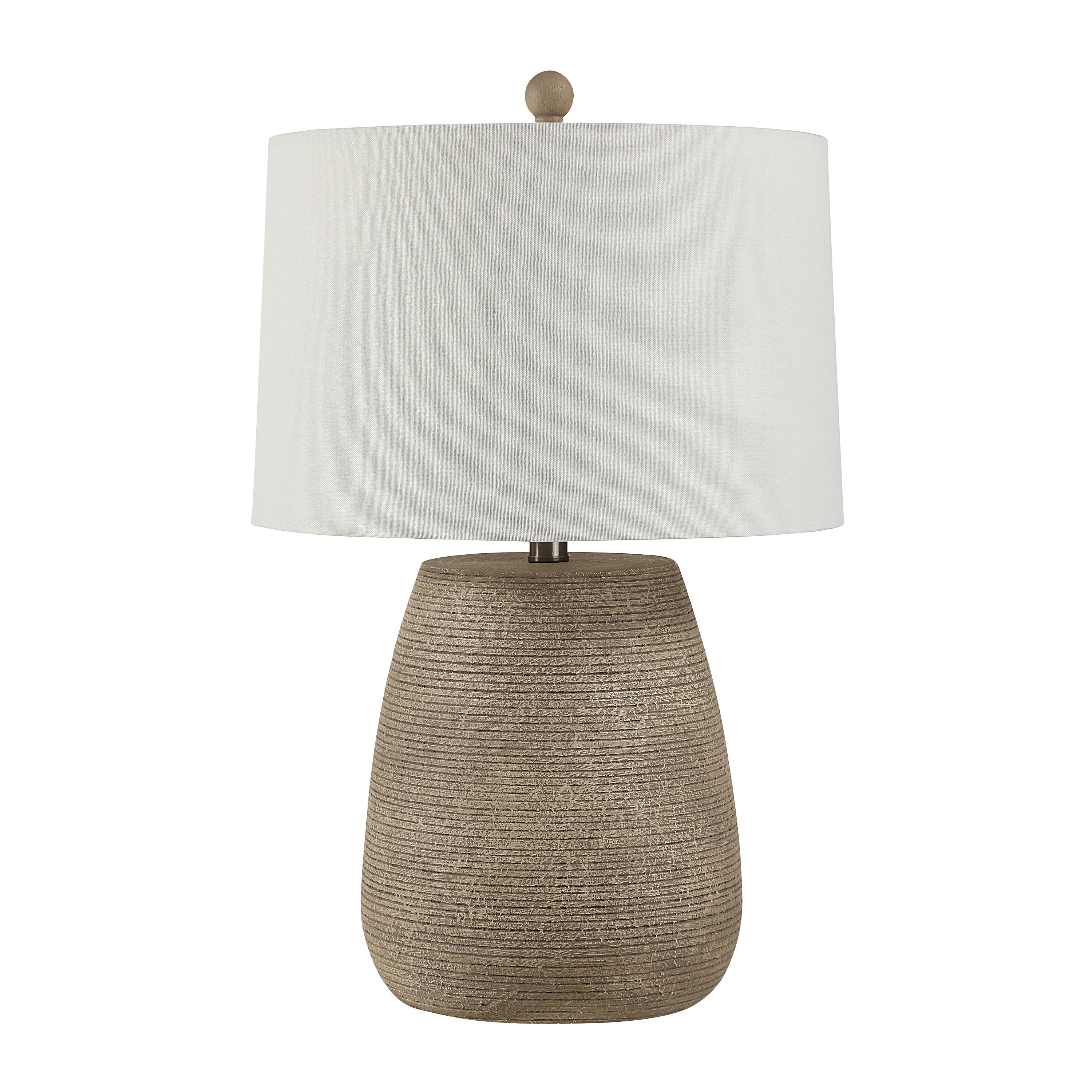 Optima 23.5" Height Table Lamps, Faux Ribbed Stone Texture - Main Image - LPT1378EV