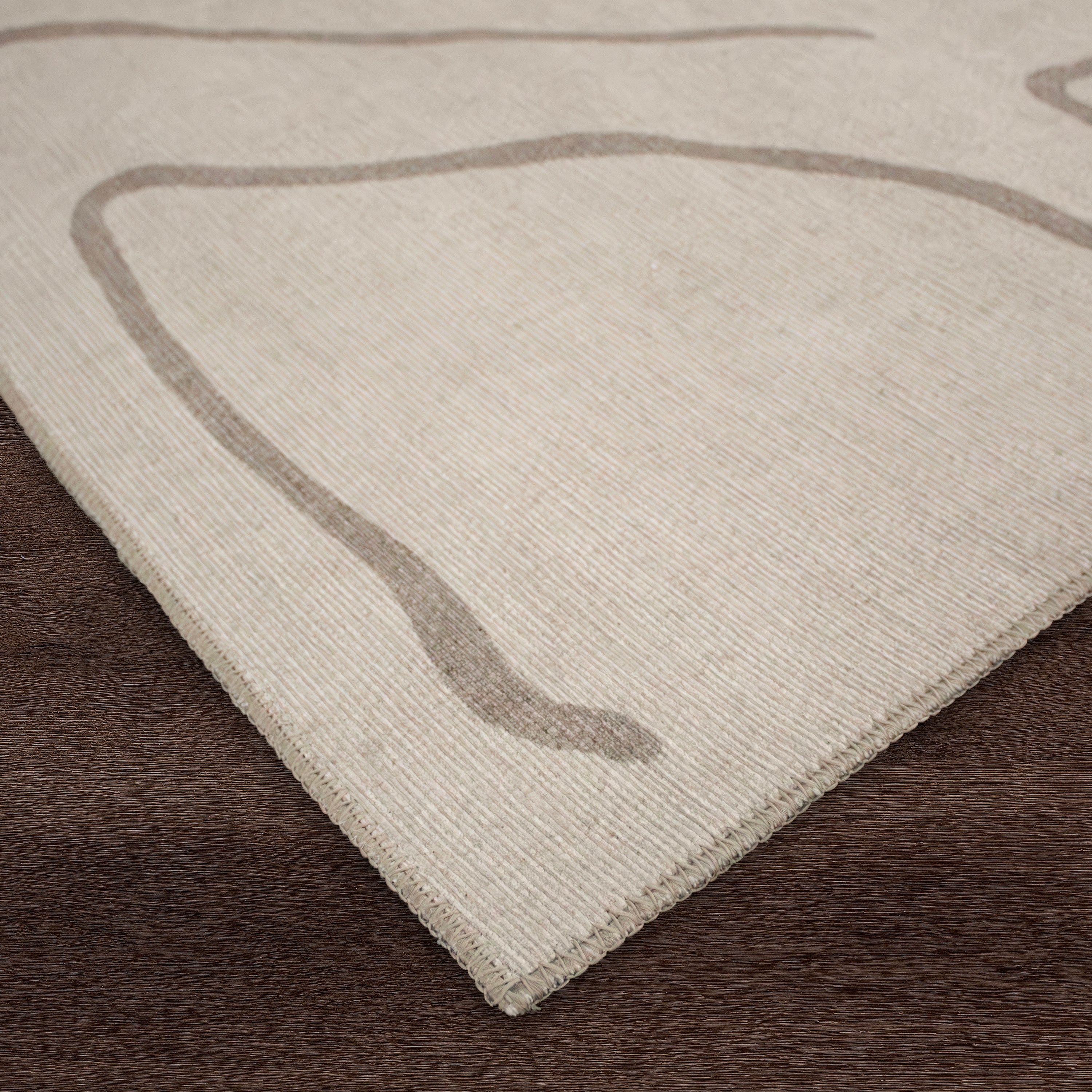 Chloe 7'6" x 10'2" ft Handwoven Indoor Rug, Cream/ Beige - Angle Image - RCHL-21182-810