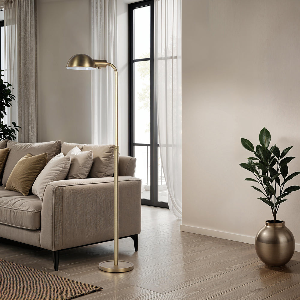 Cos 45-60" ADJ Height Floor Lamp, Dark Antique Brushed Brass - White Label Lifestyle Image - LPF3182