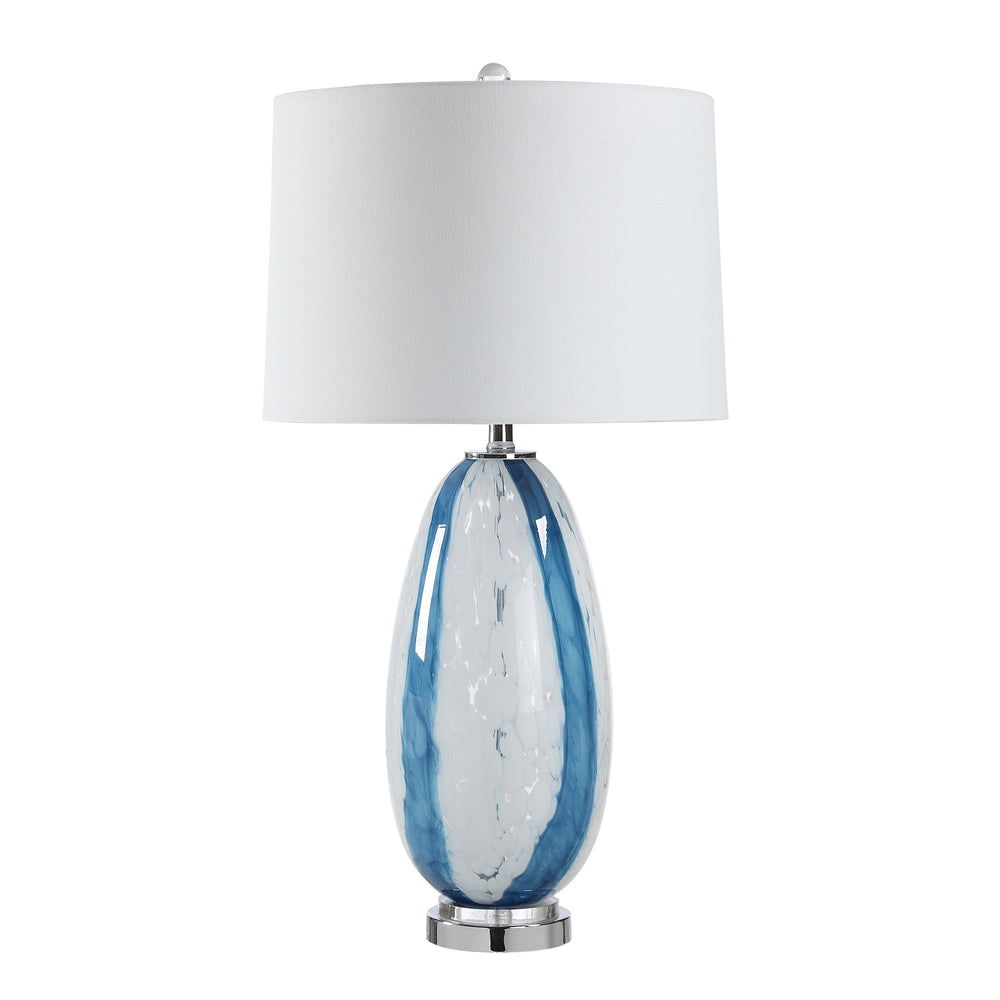 Solis 27.75" Height Table Lamps, Clear And Blue - Angle Image - LPT1418EV