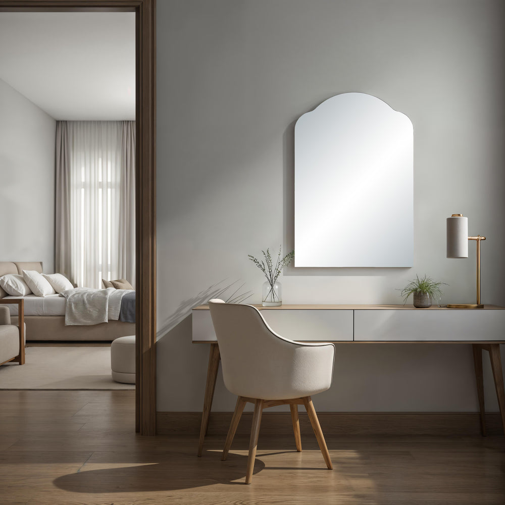 Erica 44" H x 30" W Wall Mirror, Silver - White Label Lifestyle Image - MT2749