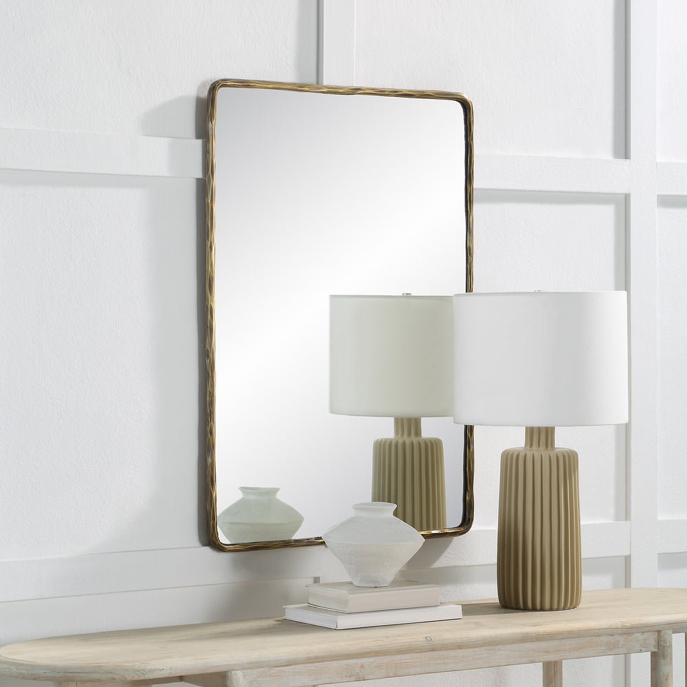 Ivory 36" Tall Rectangle Wall Mirror, Yellow - White Label Lifestyle Image - MT2675