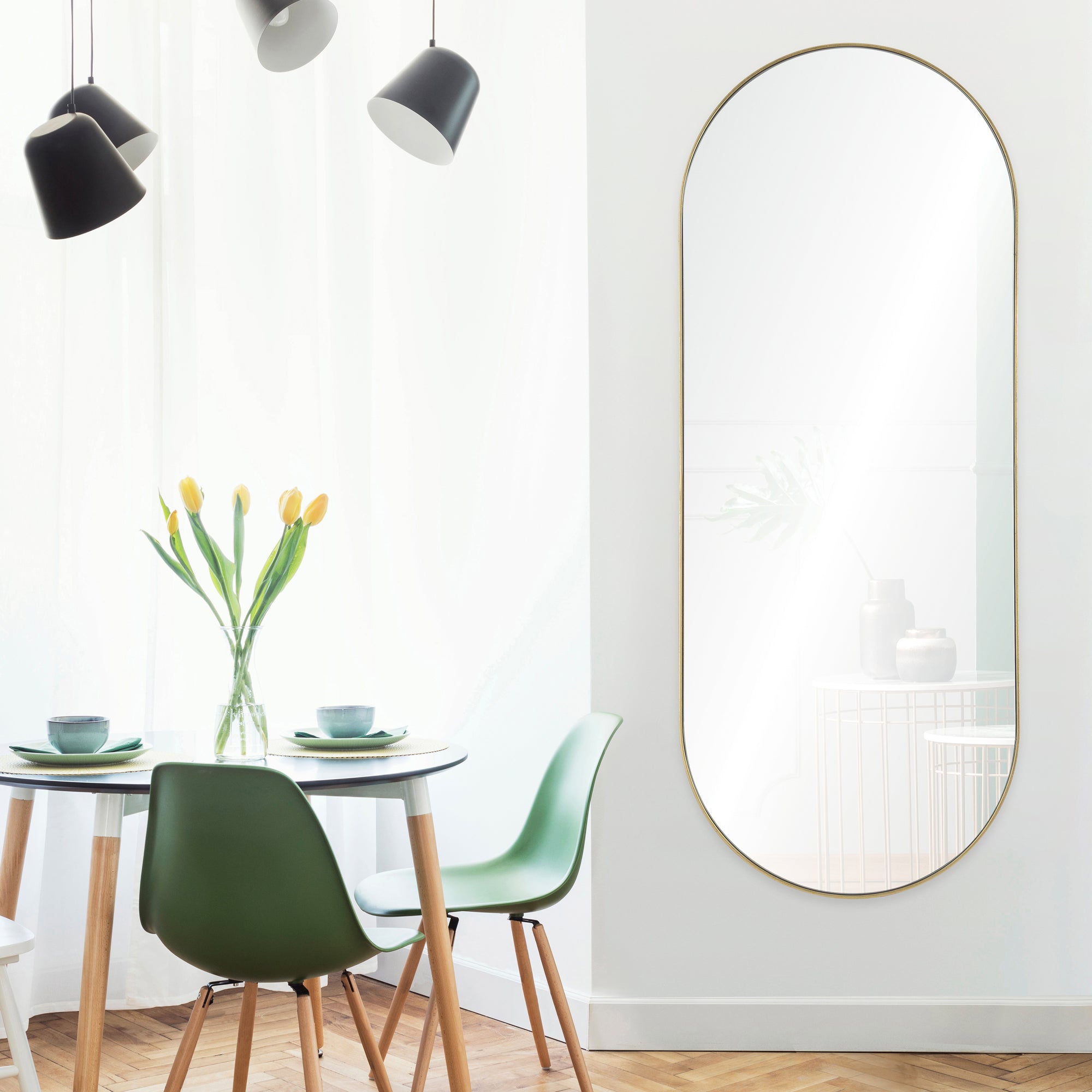 Marius 60" Tall Oval Full Length Mirror, Yellow - Additional Image 3 - MT2366