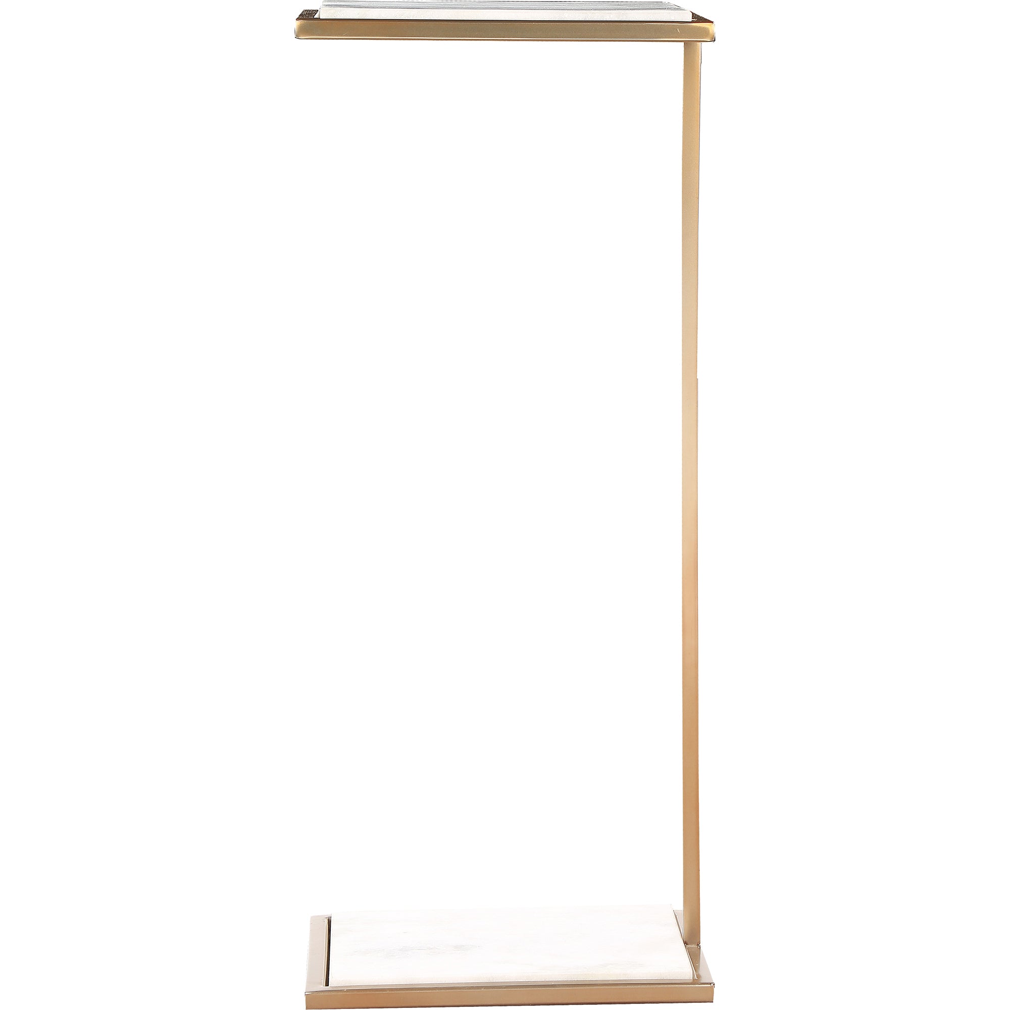 Delma Indoor Steel Table, White - Angle Image - TA385