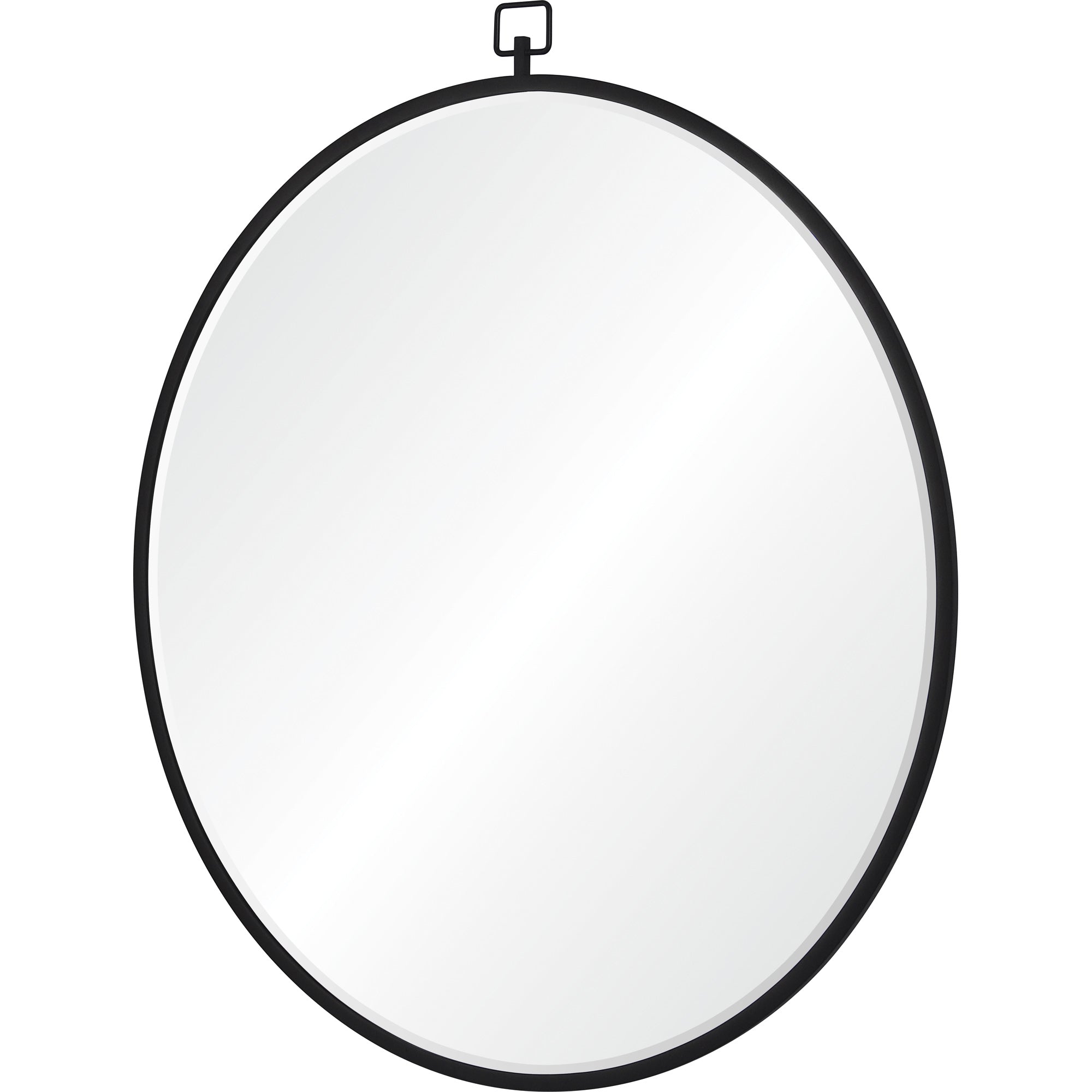Rayden 38.5" Tall Round Wall Mirror, Black - Angle Image - MT2463