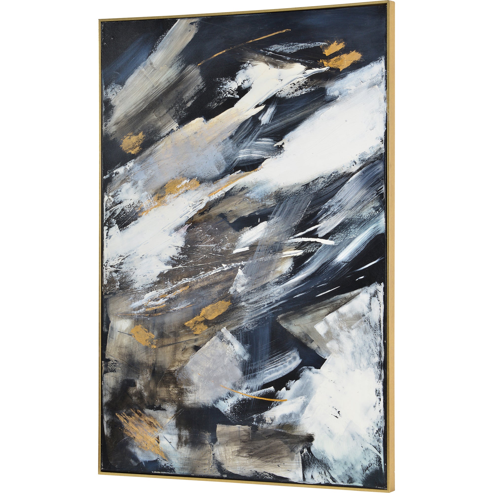 Westmount 40" Wide Canvas Art, Gold - Angle Image - OL1903