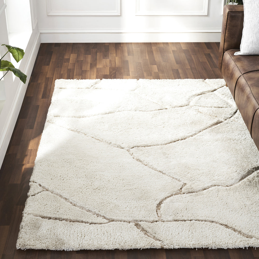 Allen 8x 10 Machine Tufted Indoor Rug, Off-white - Lifestyle Image - RALL-10036-810