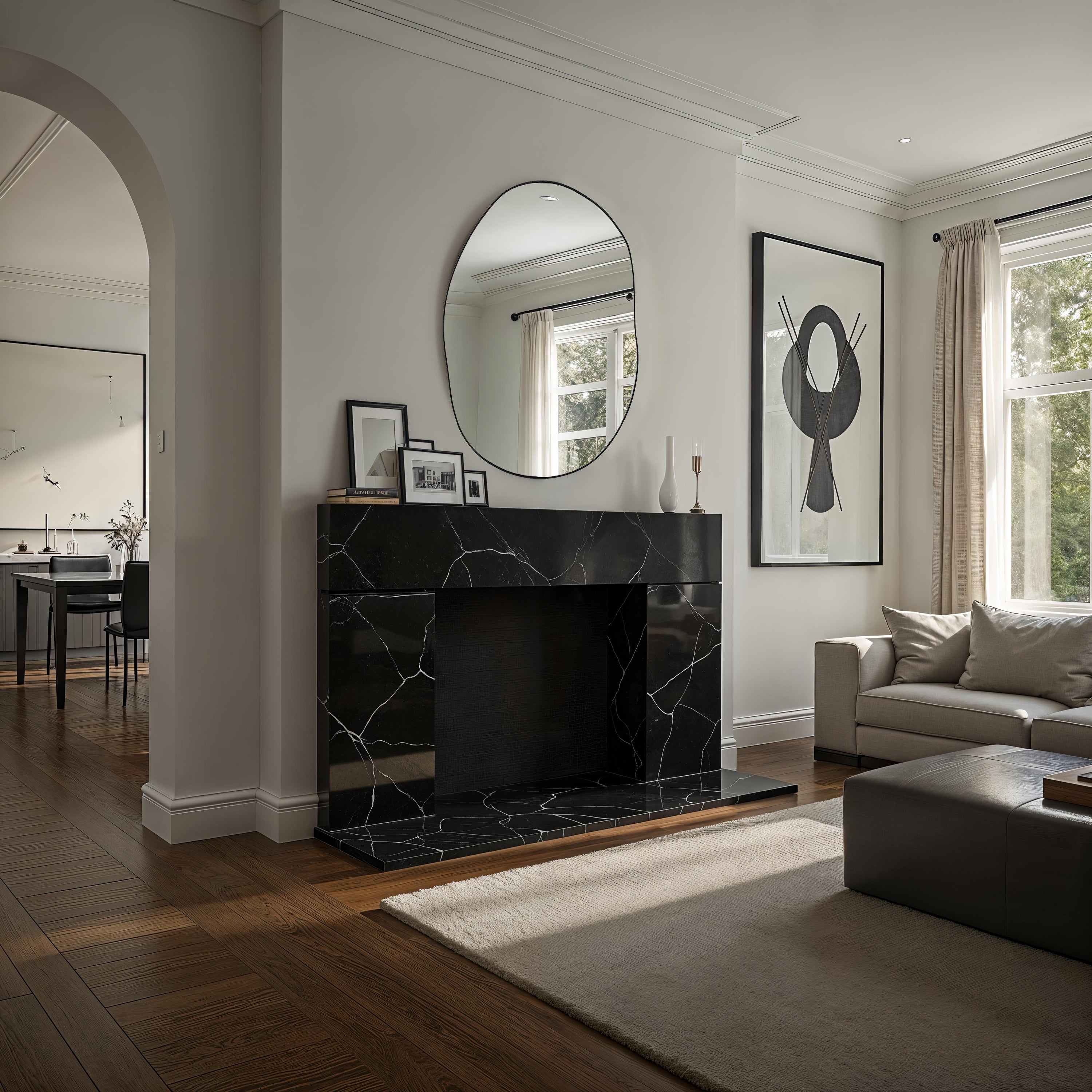 Messini 30" H x 20" W Wall Mirror, Black - Lifestyle Image - MT2722