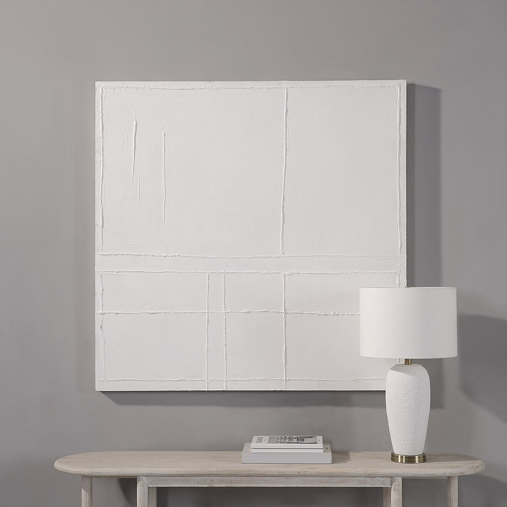 Medea 48" Wide Wall Art, Matte White - Lifestyle Image - W6735