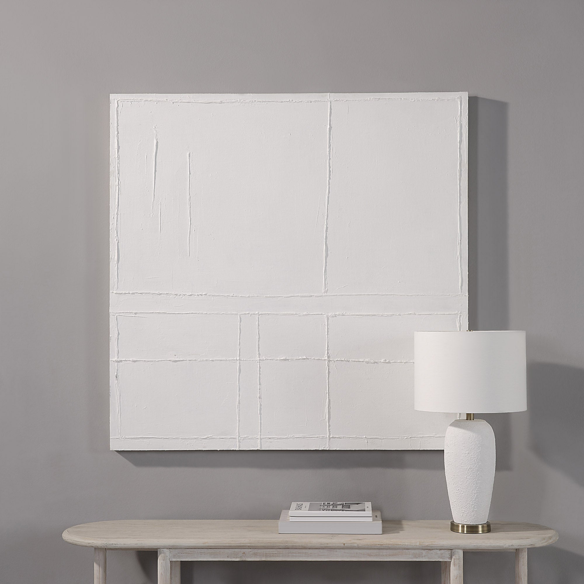 Medea 48" Wide Wall Art, Matte White - Lifestyle Image - W6735