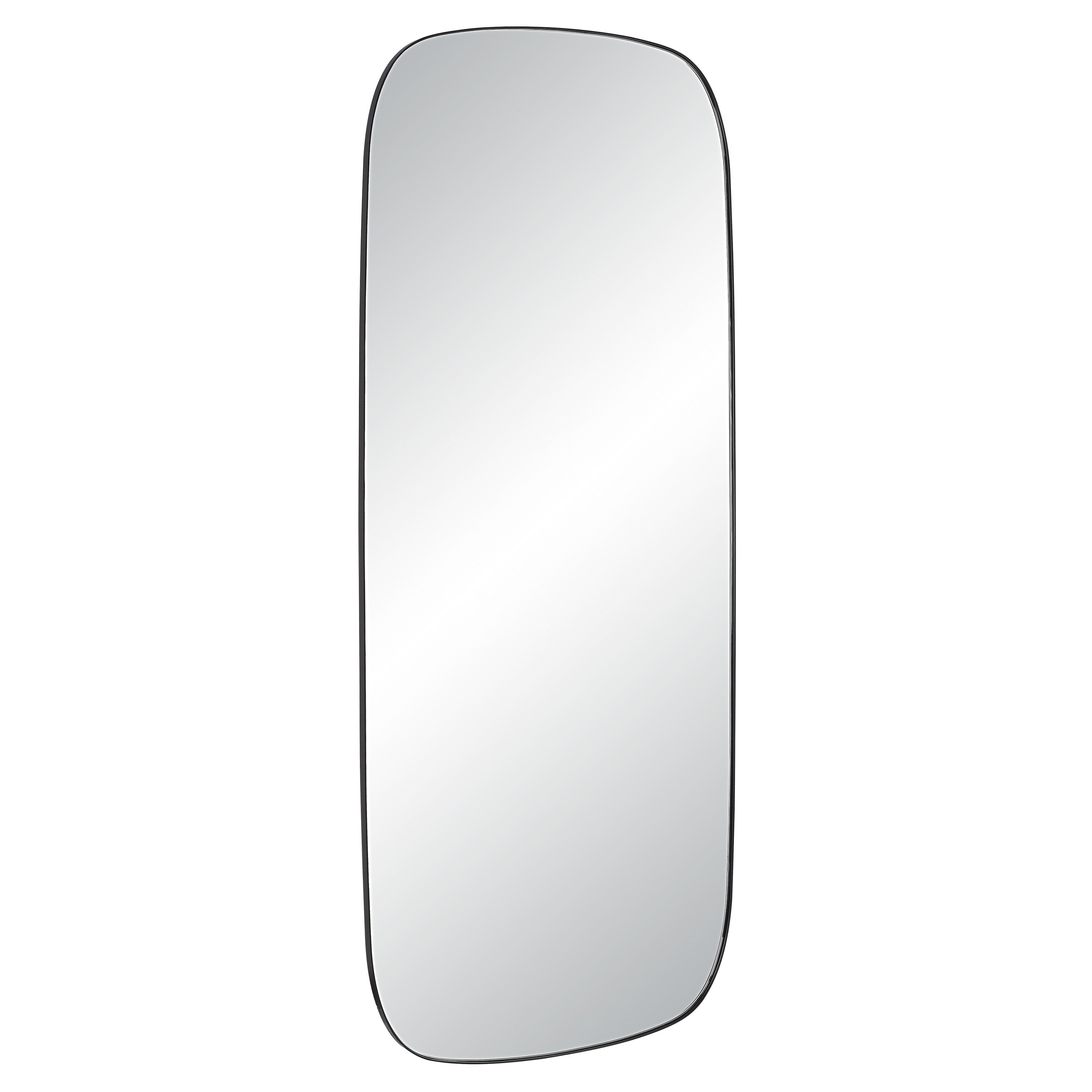 Almandine 72" Tall Rectangular Mirror, Matte Black - Angle Image - MT2614