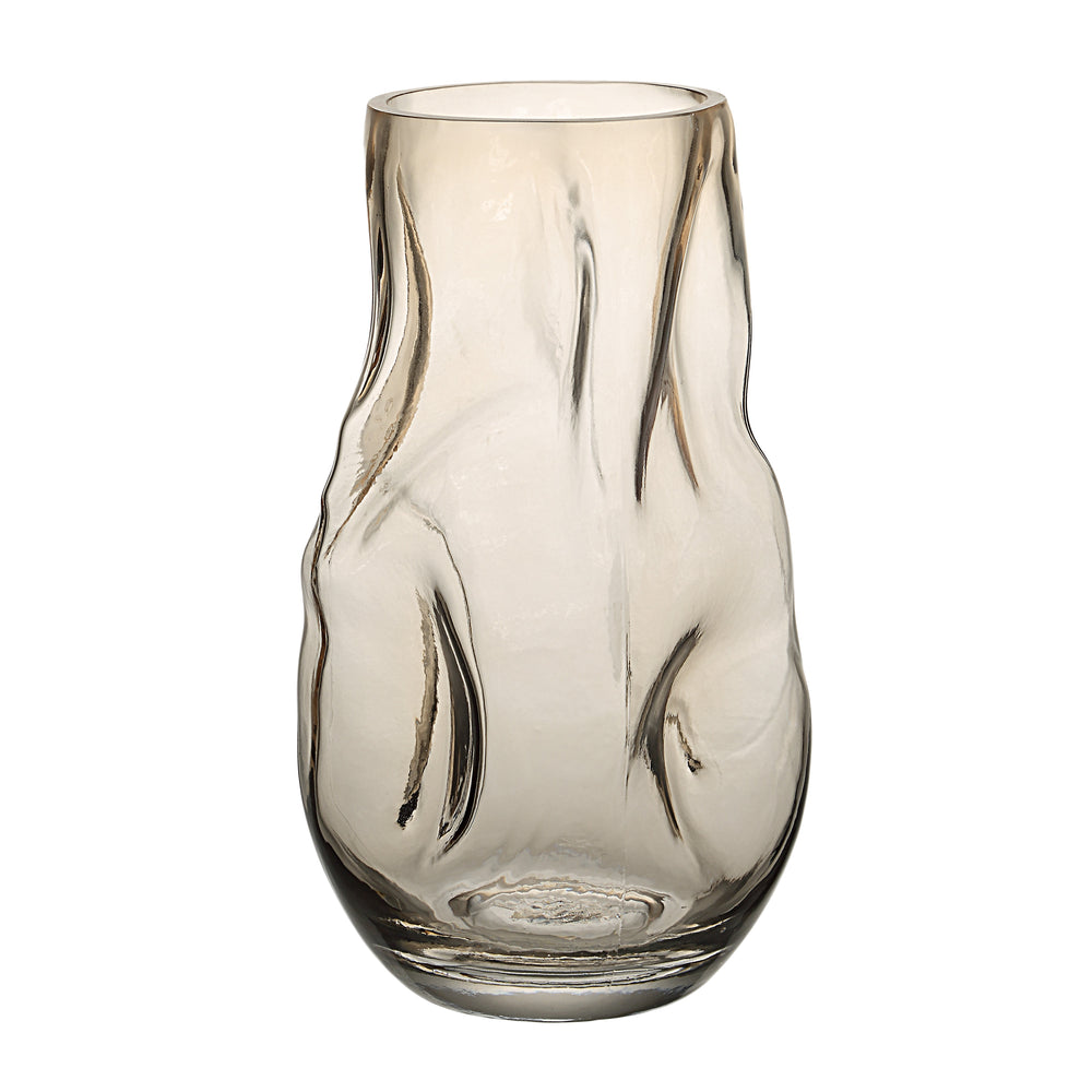 Tawny Indoor Mouth Blown Glass Glass Vase, Beige - Angle Image - VAS284