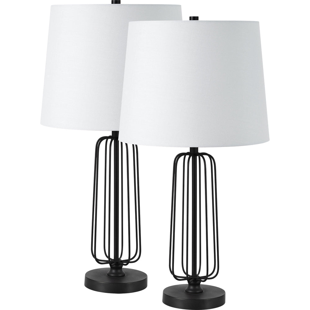 Shadia 24.75" Length Table Lamp- Set of two, Matte Black - Main Image - LPT1236-SET2