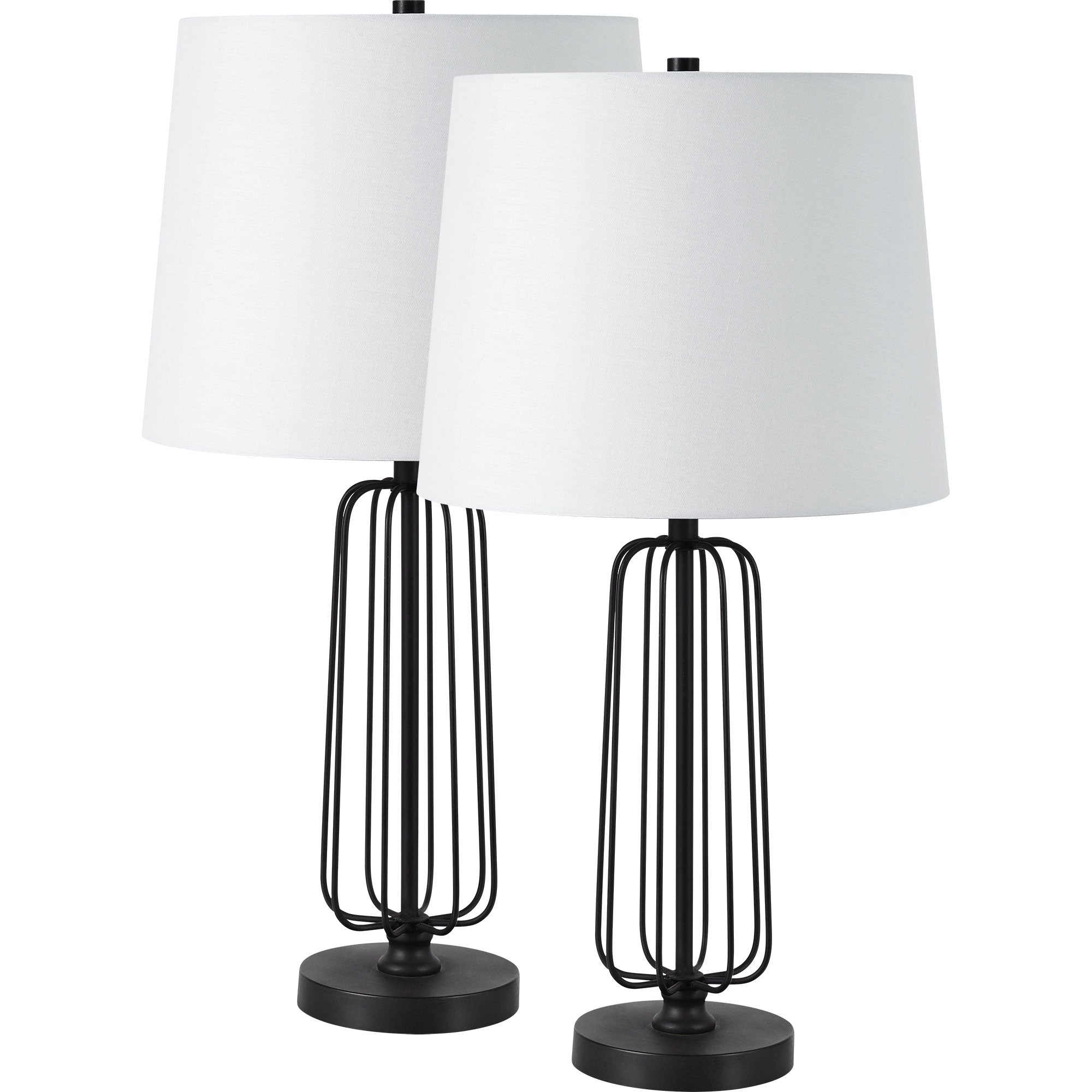 Shadia 24.75" Length Table Lamp- Set of two, Matte Black - Main Image - LPT1236-SET2