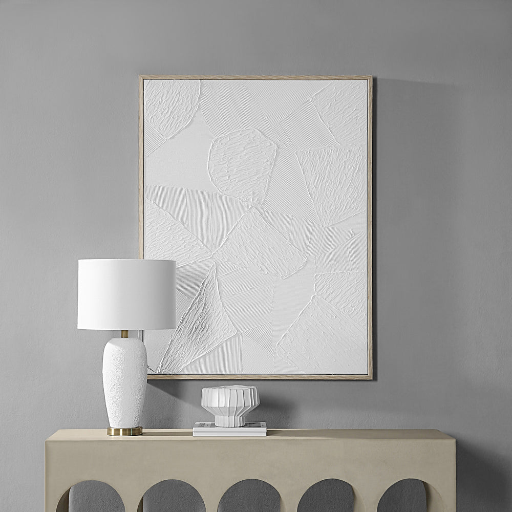 Cairns 48" Wide Canvas Art, White - Lifestyle Image - OL2128